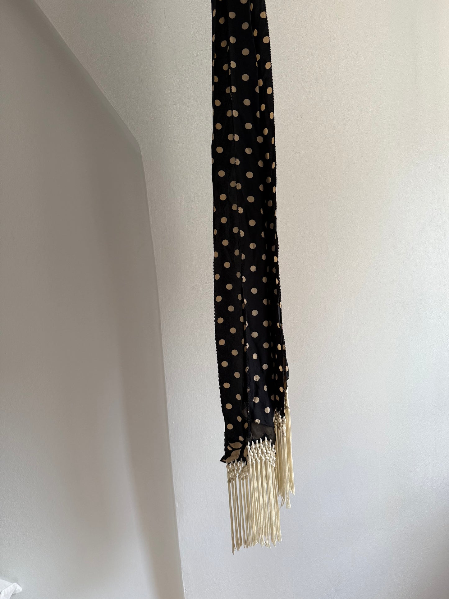 Early Vintage Polka Dot Silk Scarf