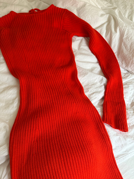 Knitted Dress with Open Back