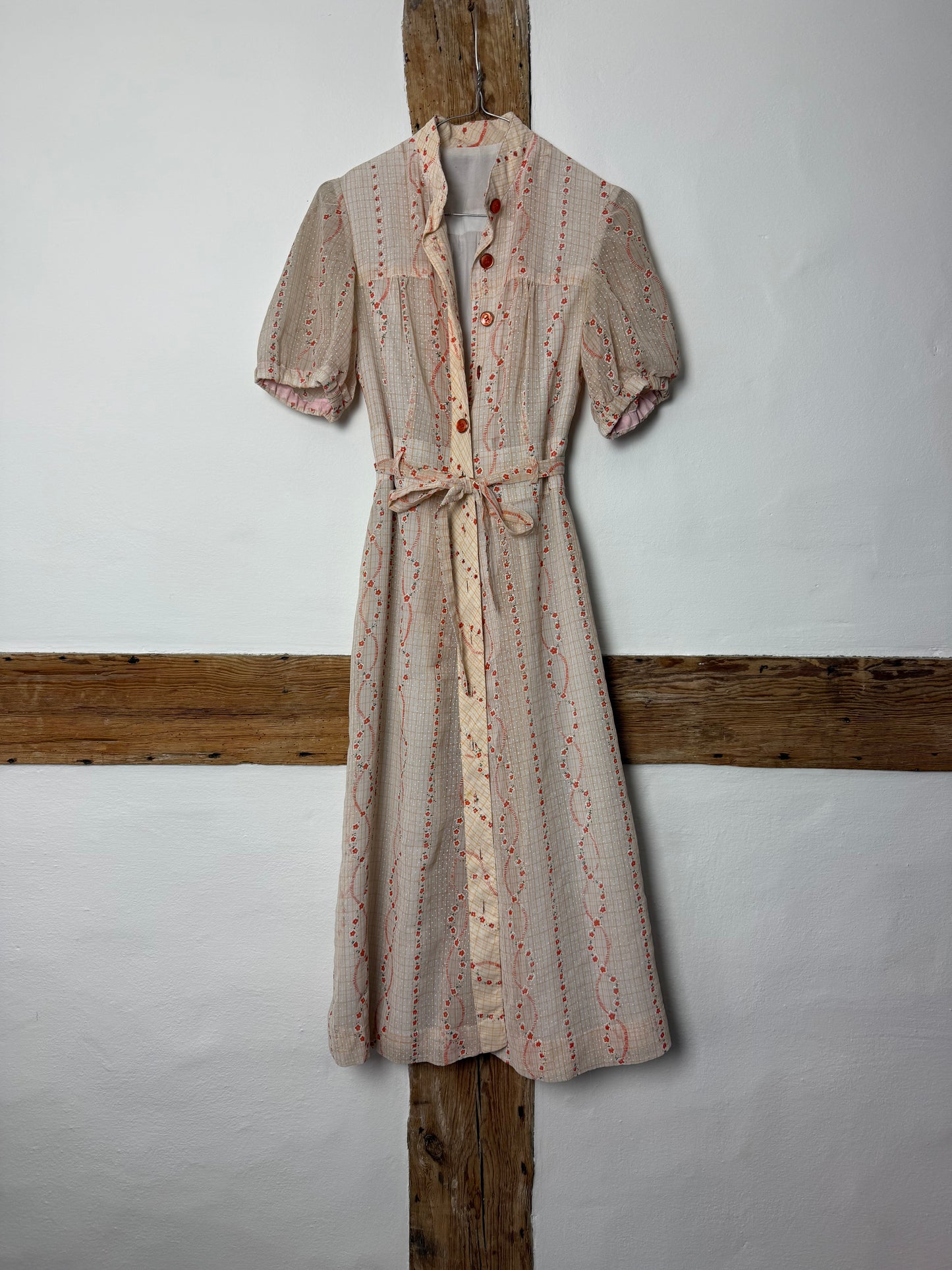 Vintage Mid-1900s Floral Dress