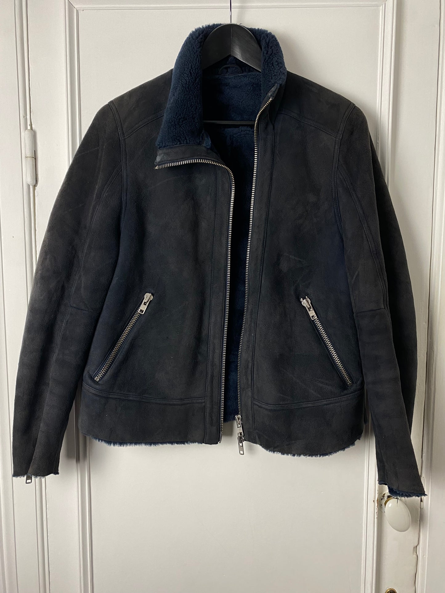 Won Hundred Suede Navy Blue Jacket