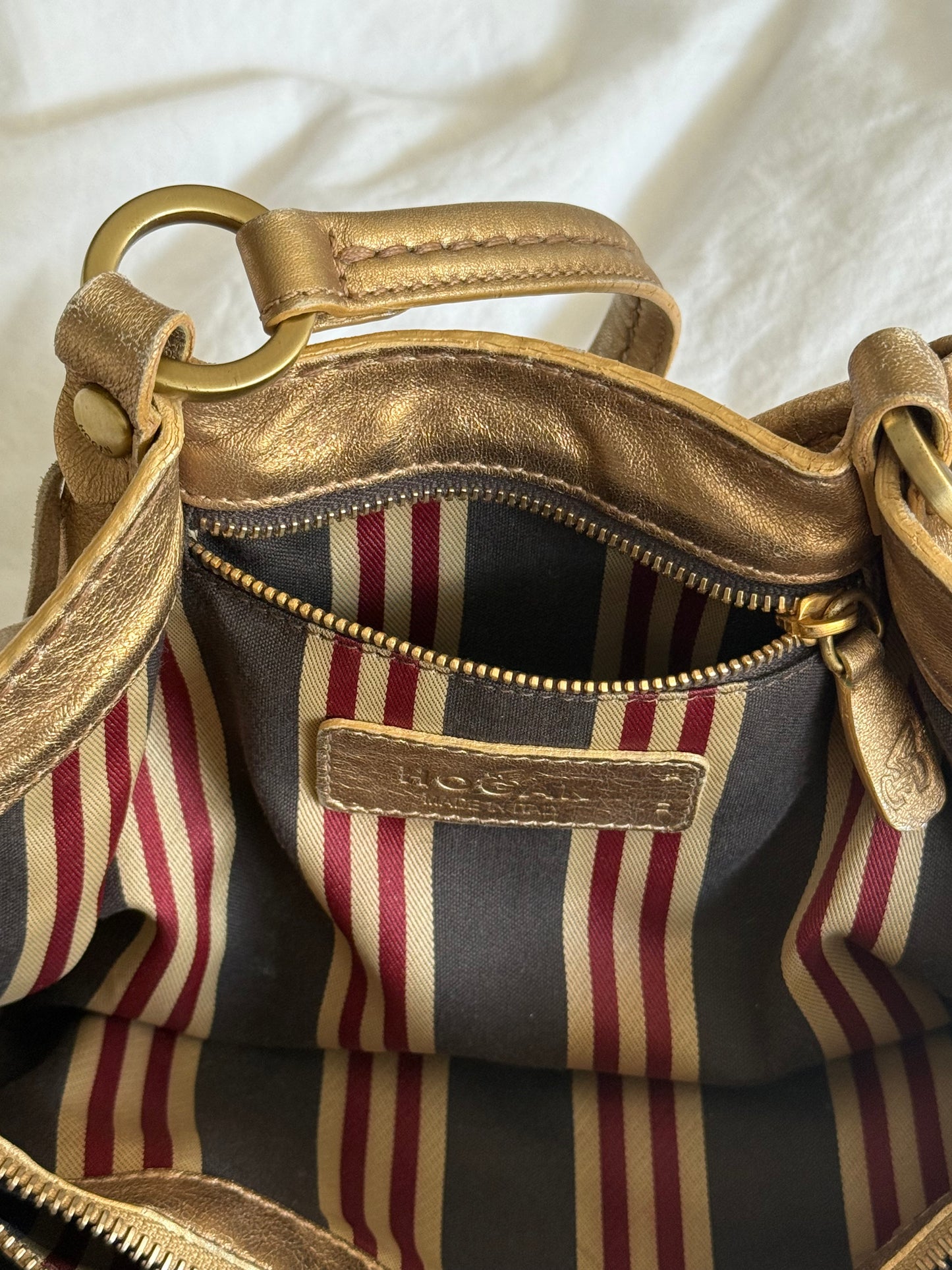 Rare 2000s Vintage Hogan Suede Bag with Fringe Detail