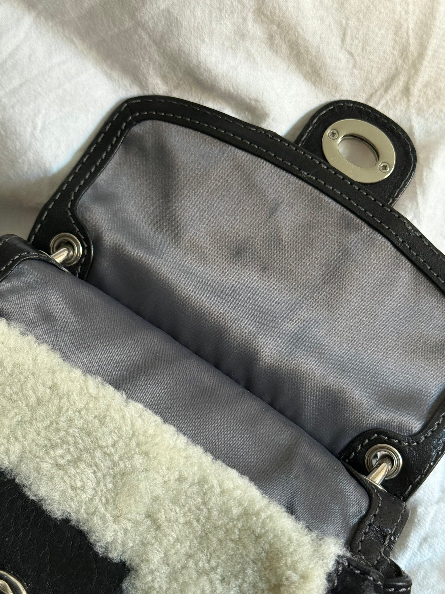 Coach Shearling & Leather Crossbody Bag
