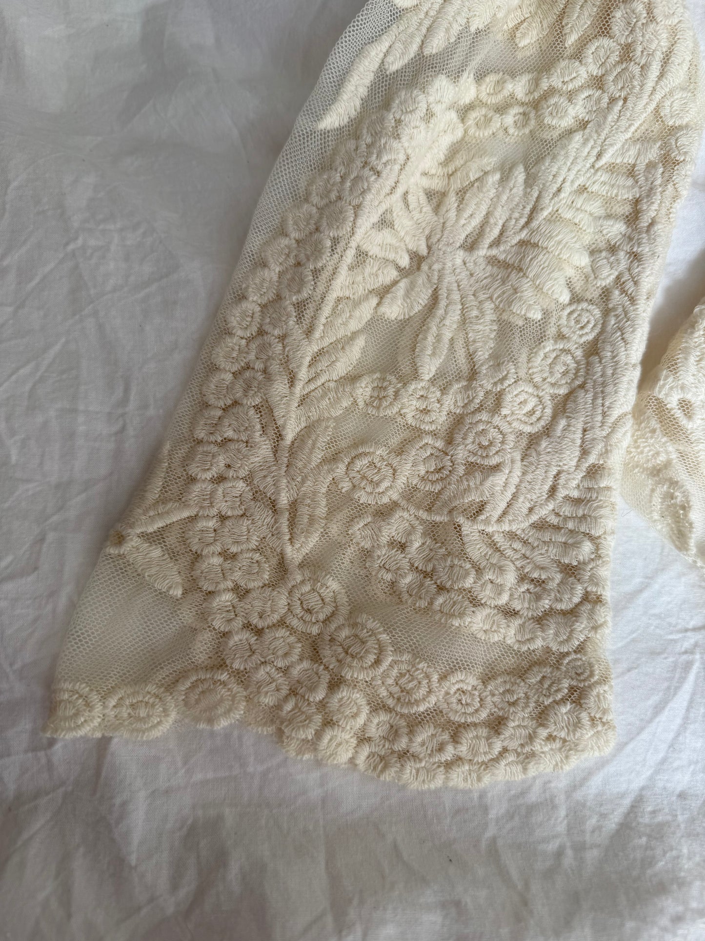 Vintage Lace Cardigan with Embroidered Details