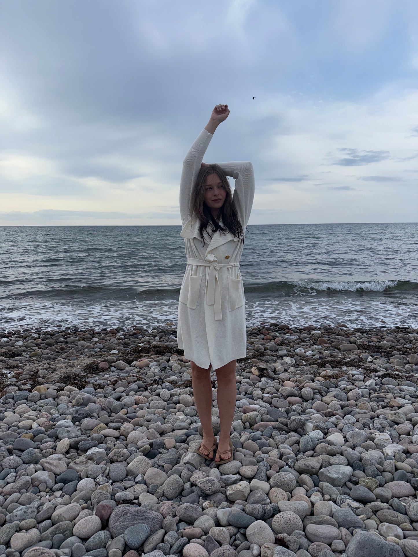 Donna Karen Long Belted Cardigan
