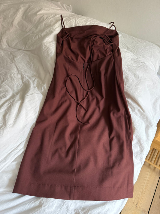 BHLDN Burgundy Mini Dress with Open Back