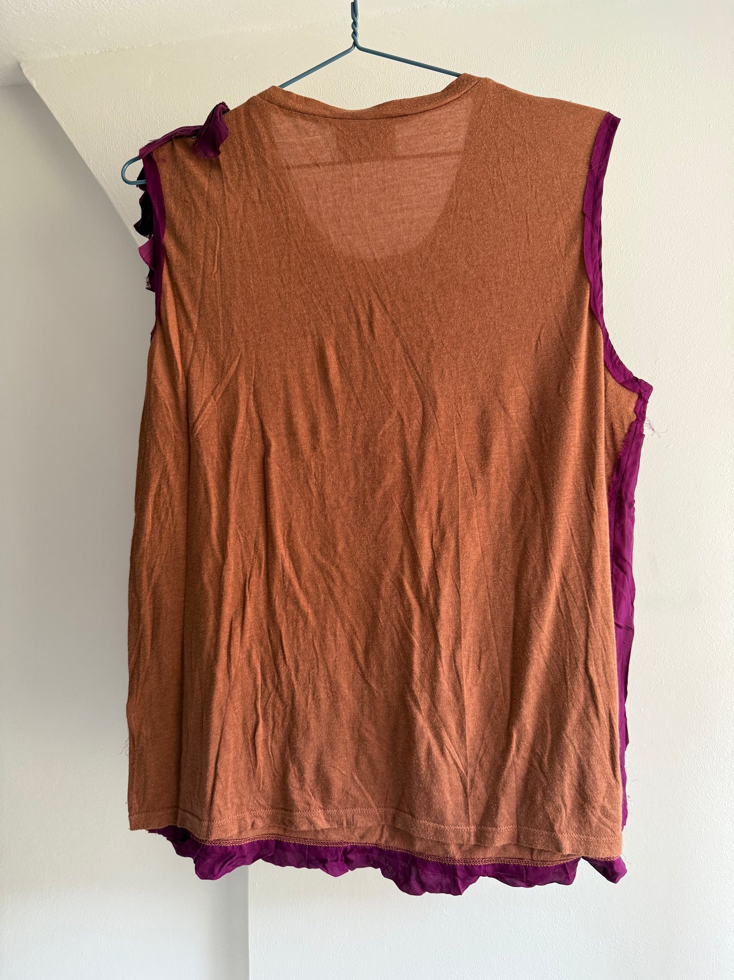 Vintage Lanvin Paris Silk Floral Shoulder Top