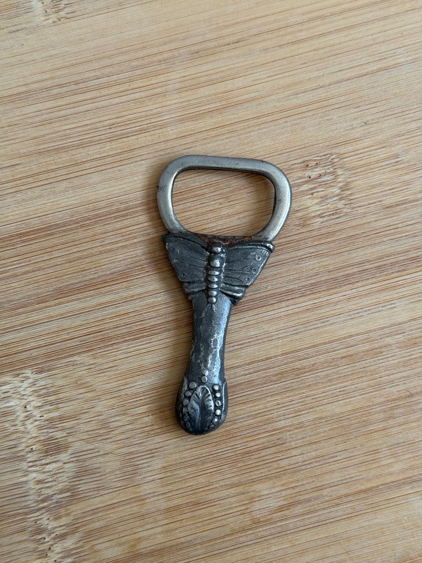 Vintage Silver Tone Butterfly Bottle Opener