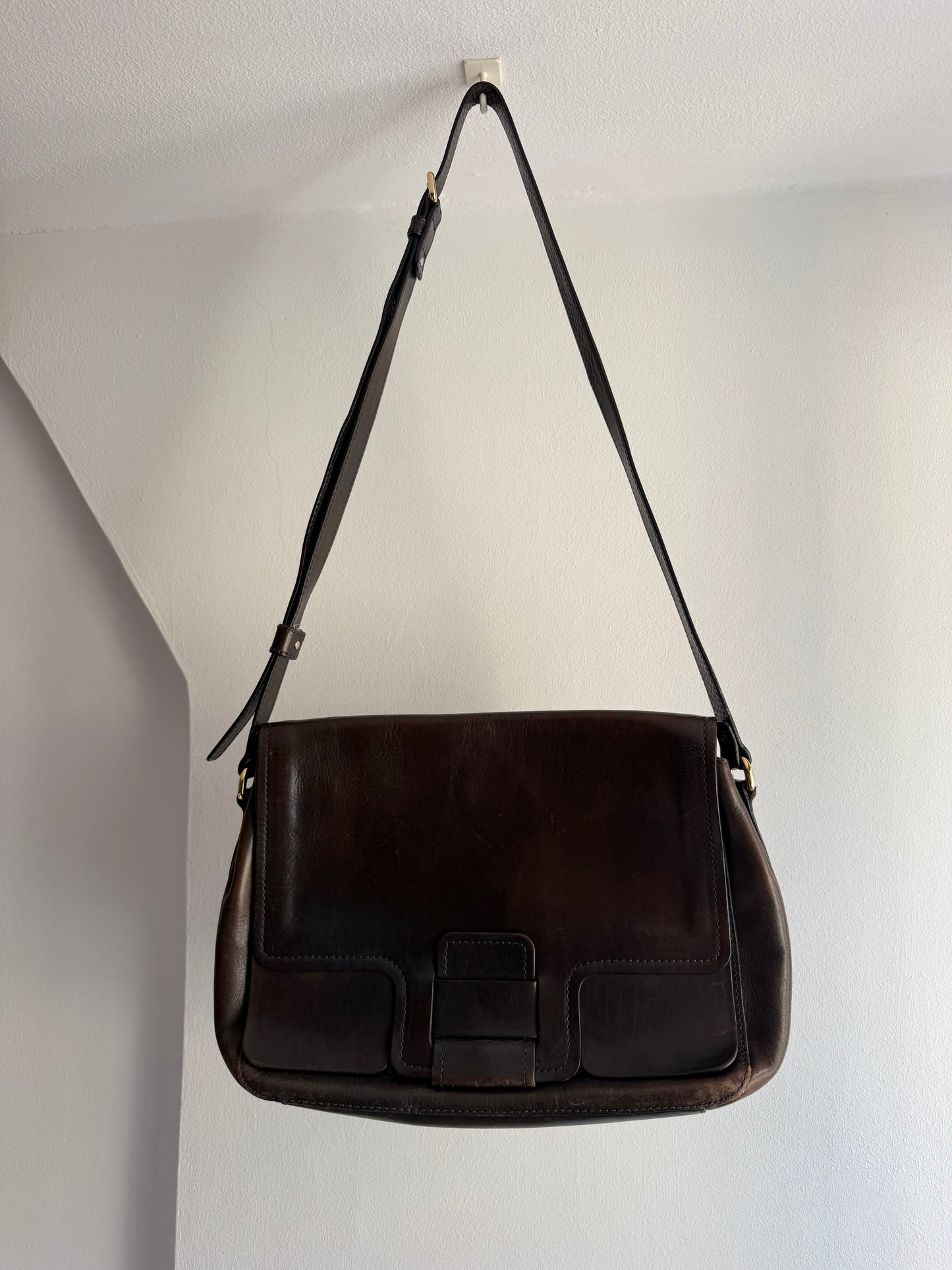 Rare Vintage Orla Kiely Crossbody Cow Leather Bag