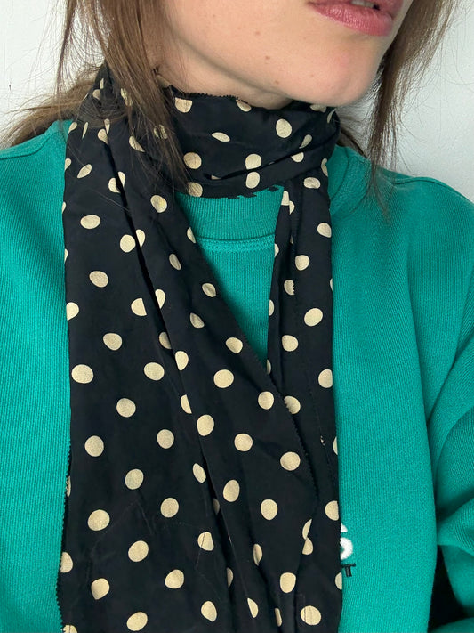 Early Vintage Polka Dot Silk Scarf