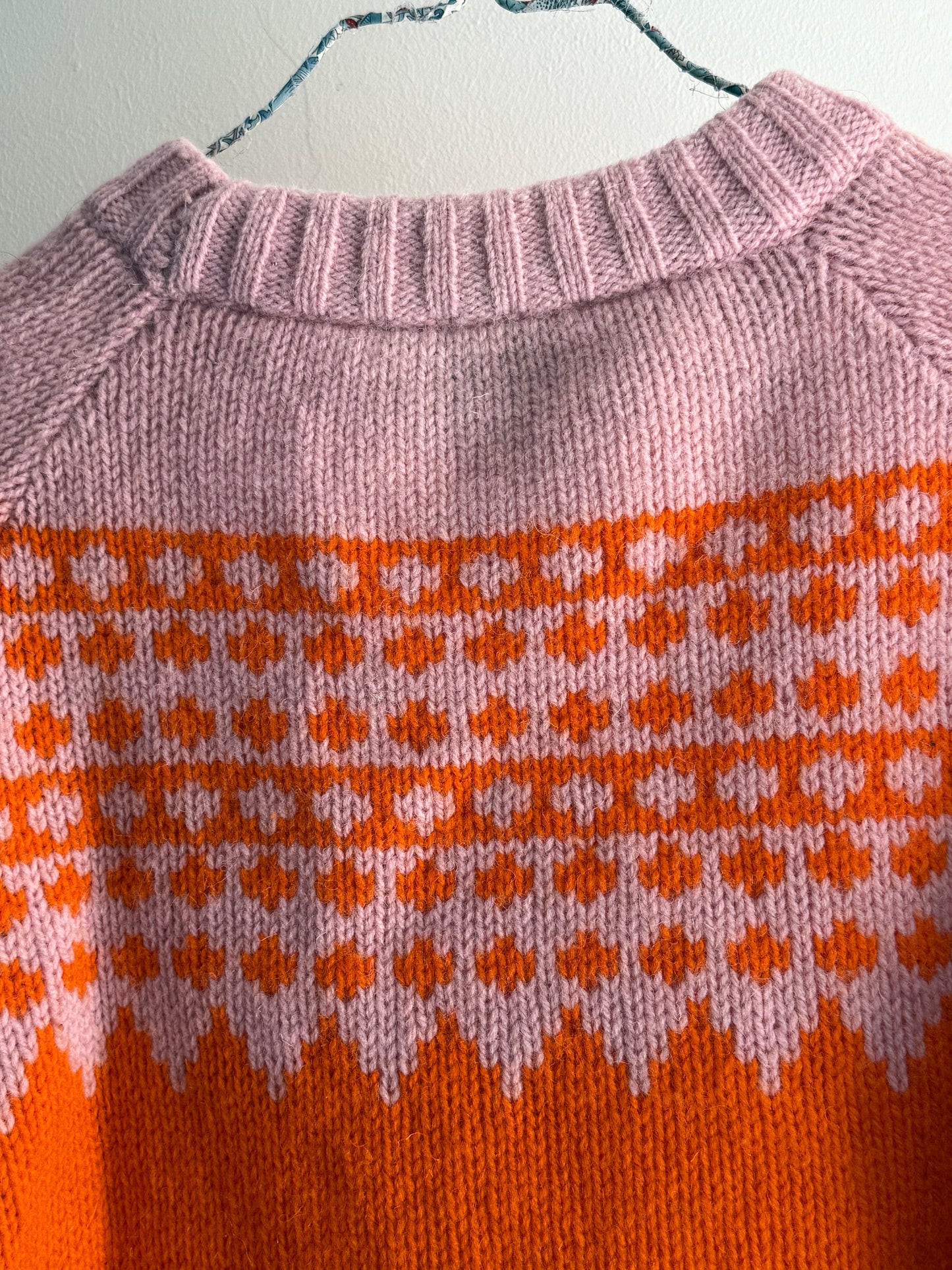 Mads Nørgaard Orange and Pink Wool Fair Isle Knit Sweater