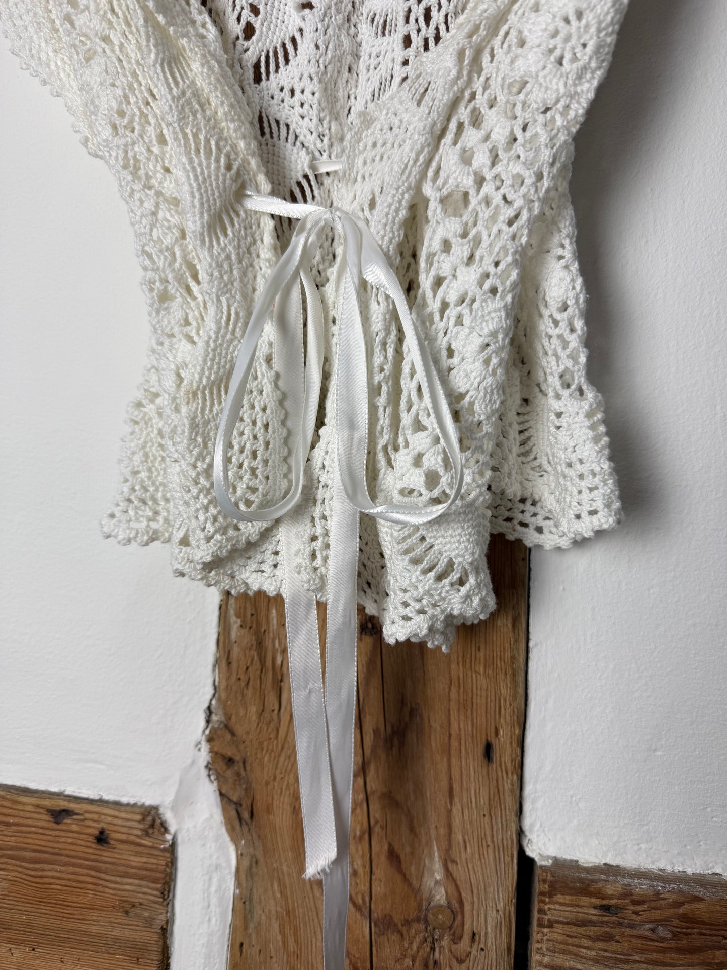 Vintage Crochet Top with Tie Waist