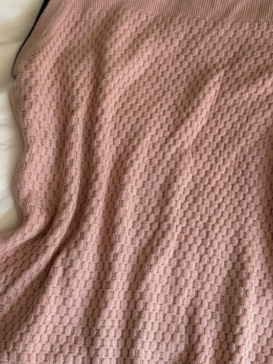 Soft Pink Textured Knit Sleeveless Top
