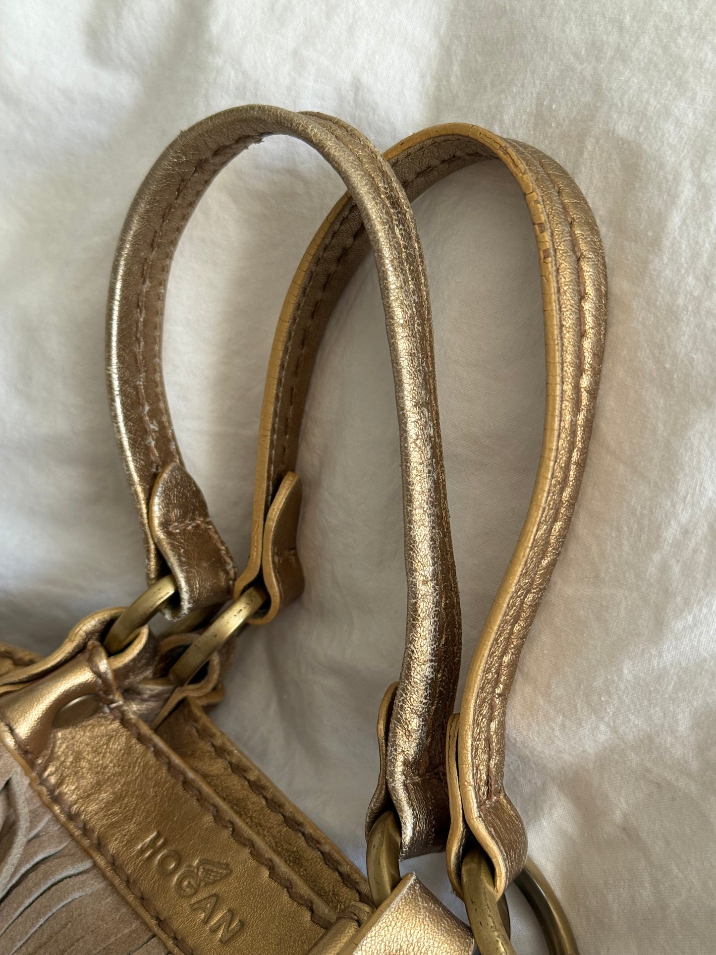 Rare 2000s Vintage Hogan Suede Bag with Fringe Detail