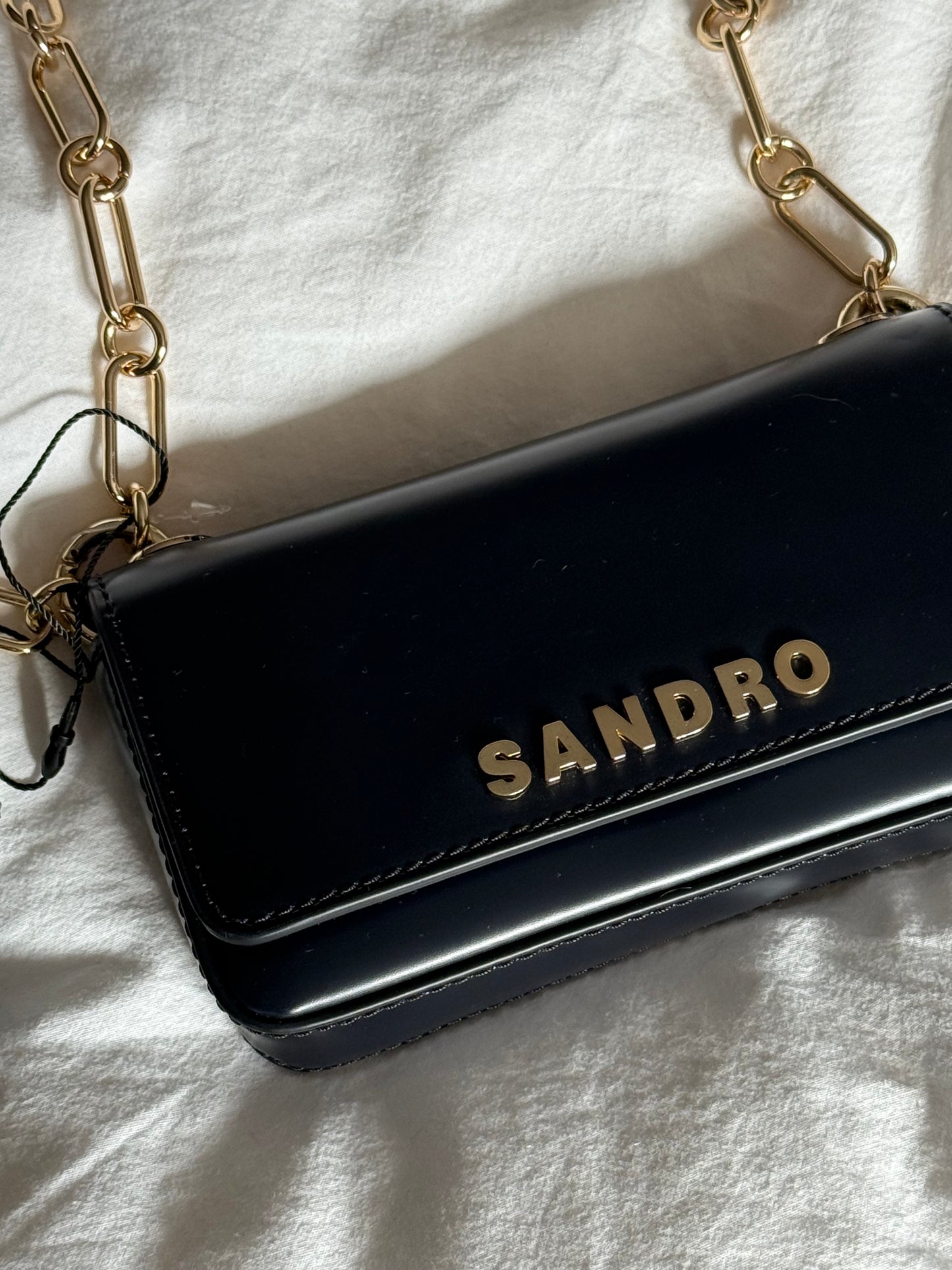 Sandro City Leather Shoulder Bag
