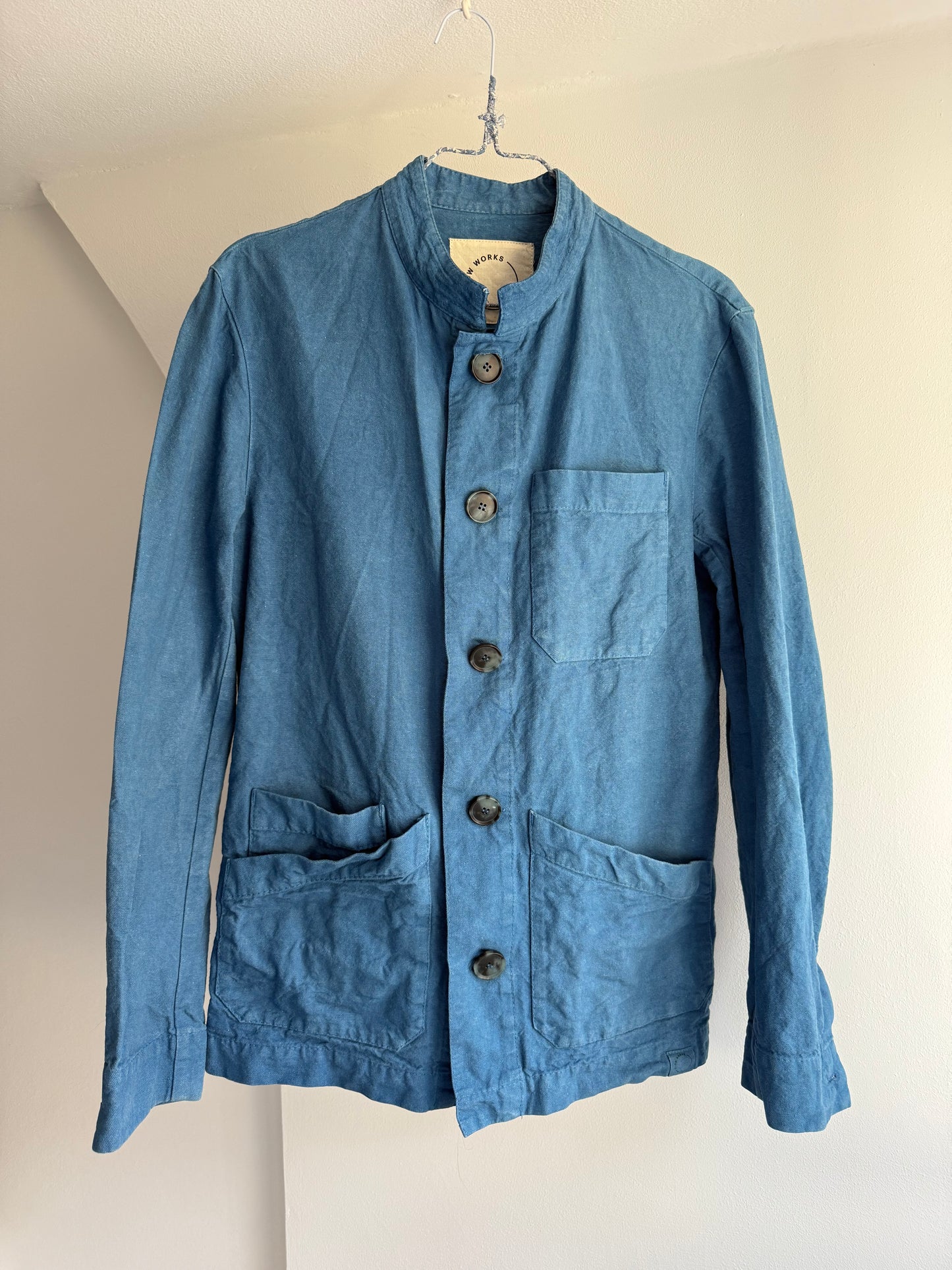 Slow Works Blue Cotton Jacket with Back Motive