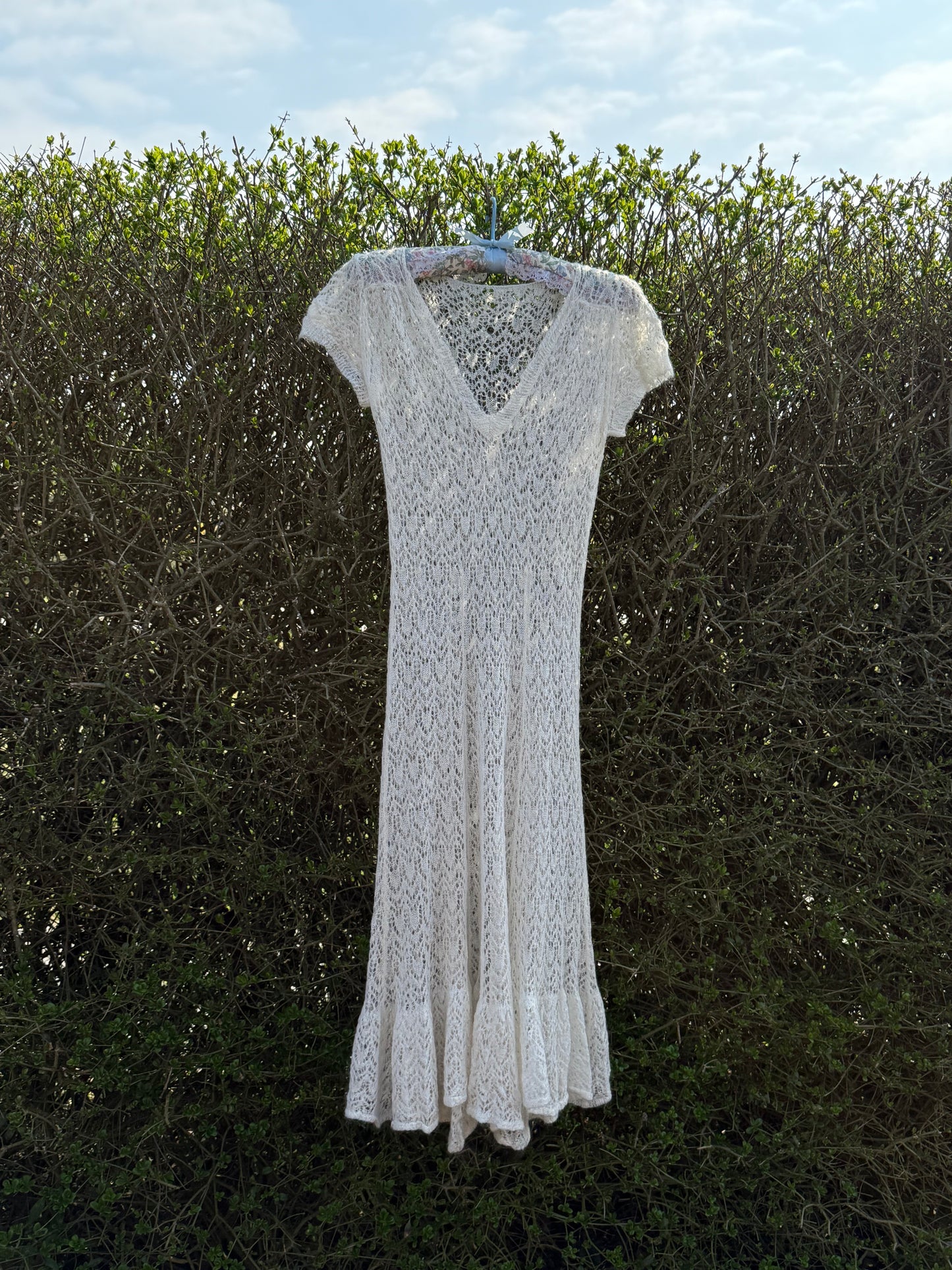 Romantic Vintage Crochet Knitted Dress