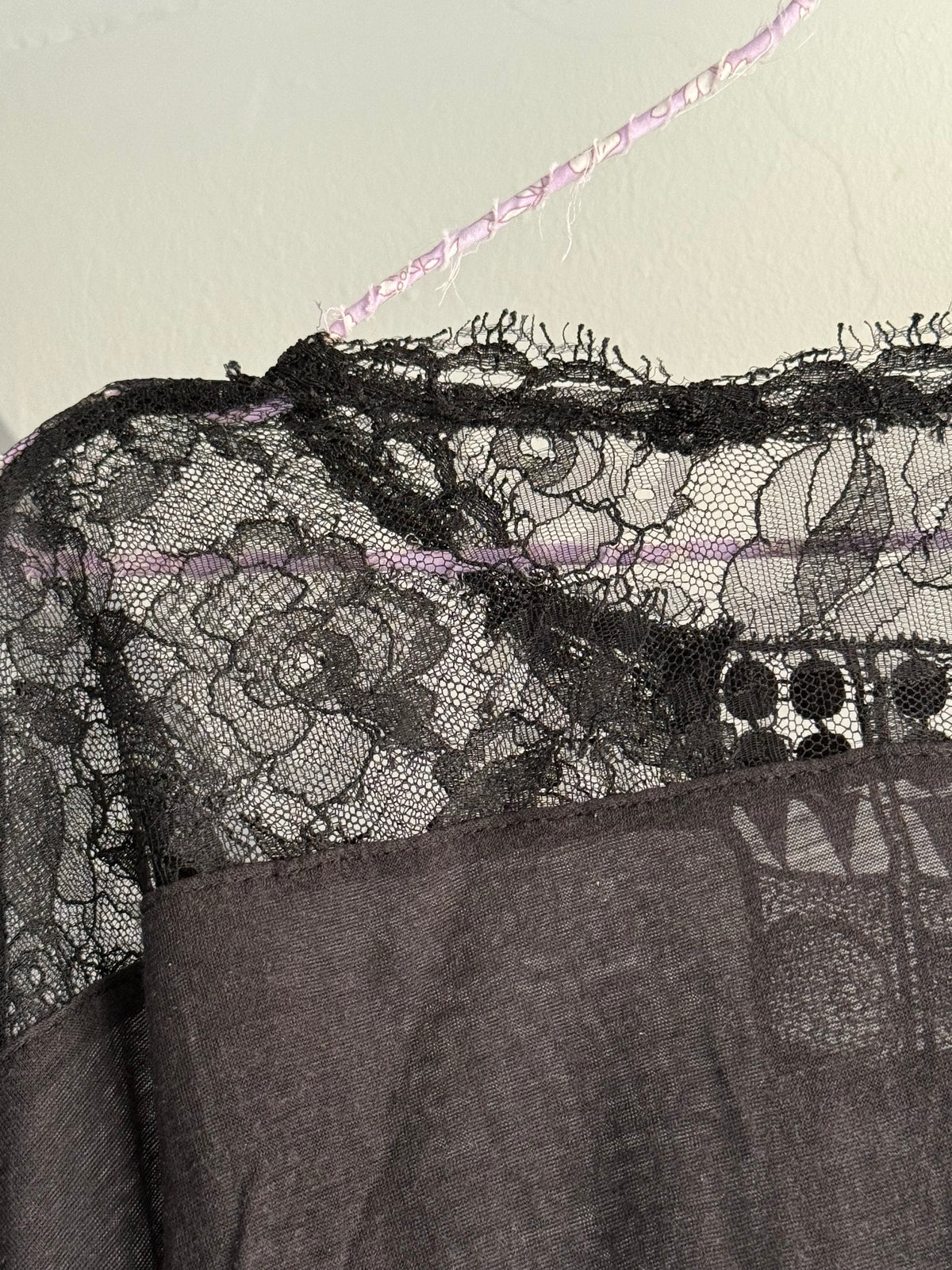 Tsumori Chisato Black Lace Ruffle Sleeve Blouse