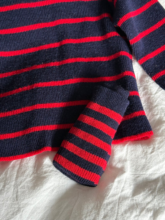Vintage 1970s Baby Maritime Sweater with Matching Socks