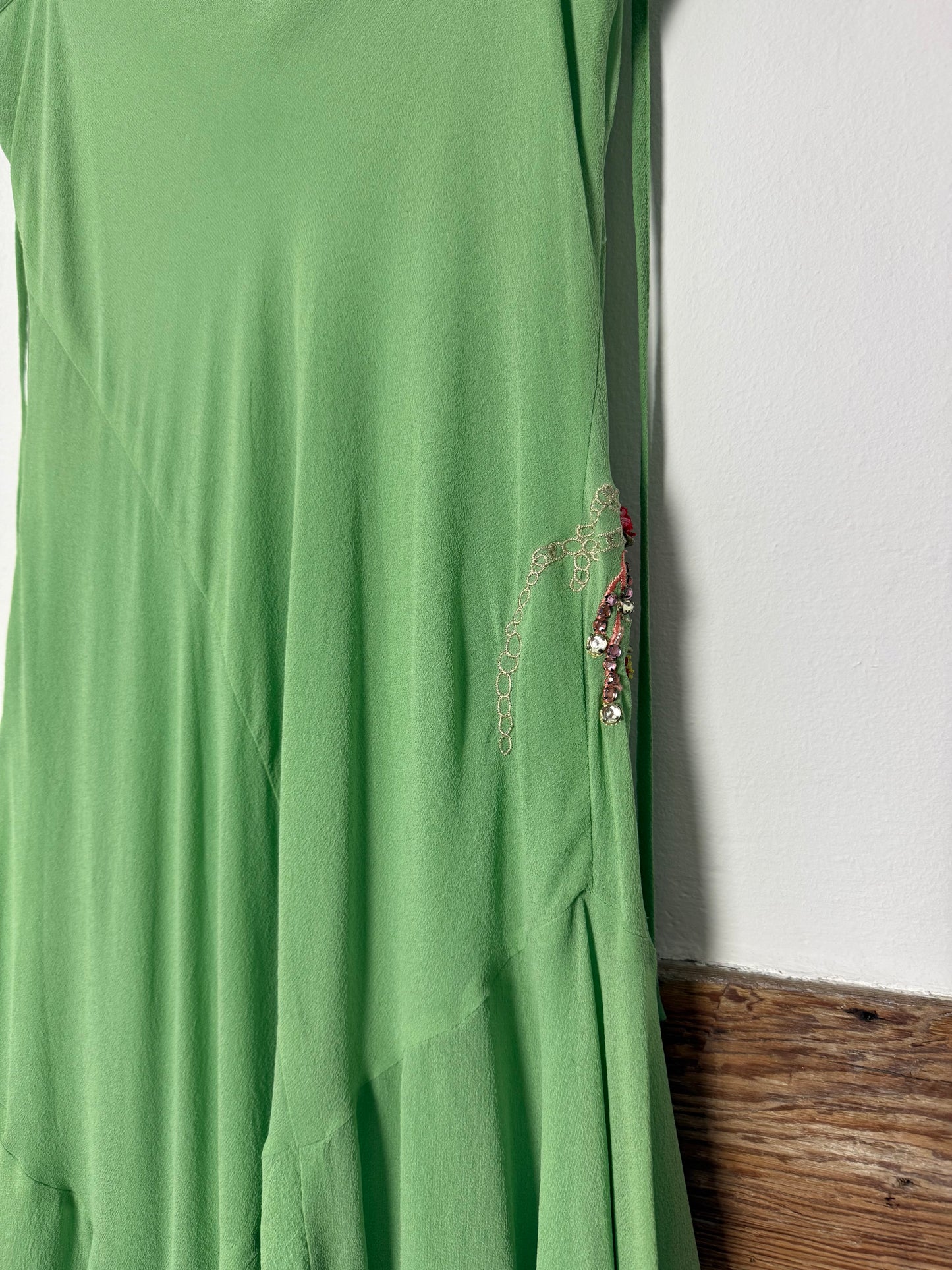 Vintage Karen Millen Fairy Dress with Embroidered Butterfly, Flowers and Dragonfly
