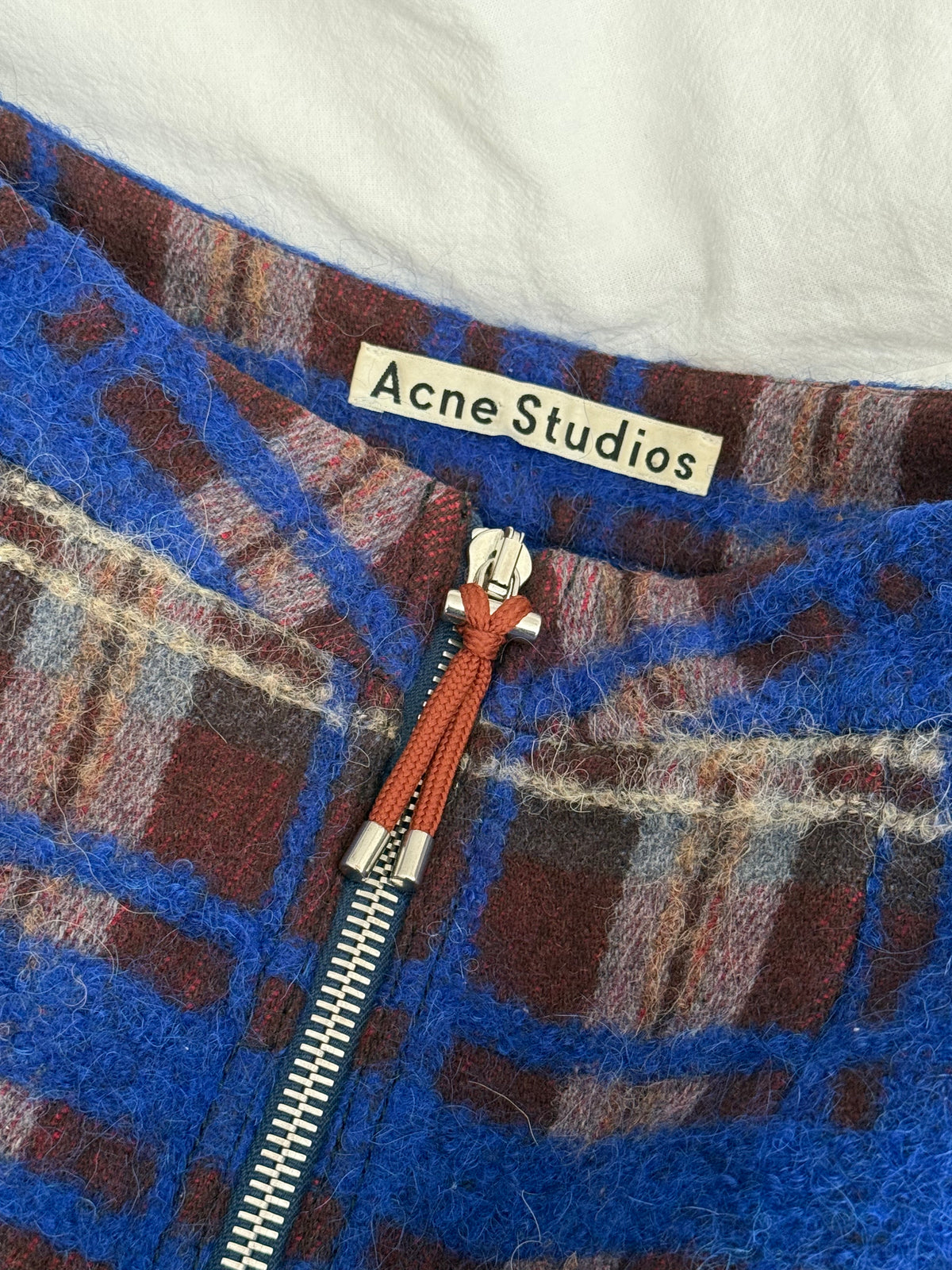 Acne Studios Prisca Plaid Wool/Mohair/Alpaca Blend Mini Skirt