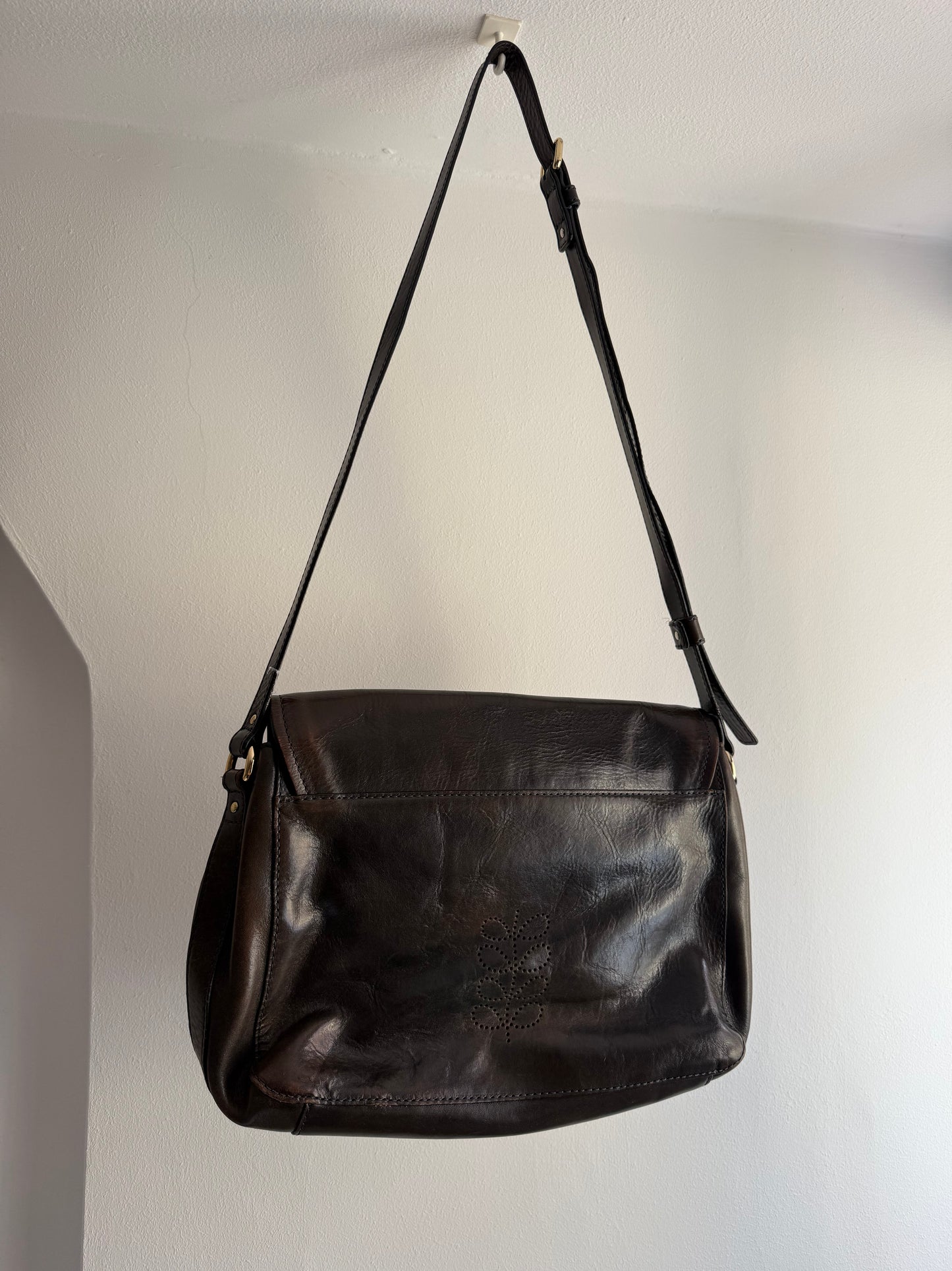 Rare Vintage Orla Kiely Crossbody Cow Leather Bag