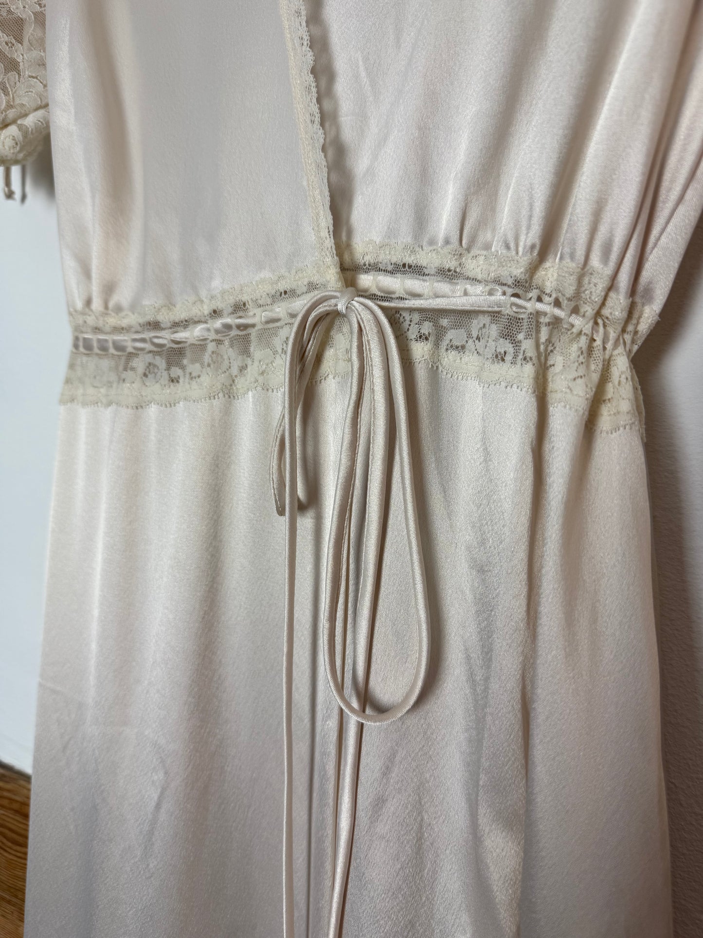 Vintage Christian Dior Ivory Wrap Dress/Robe