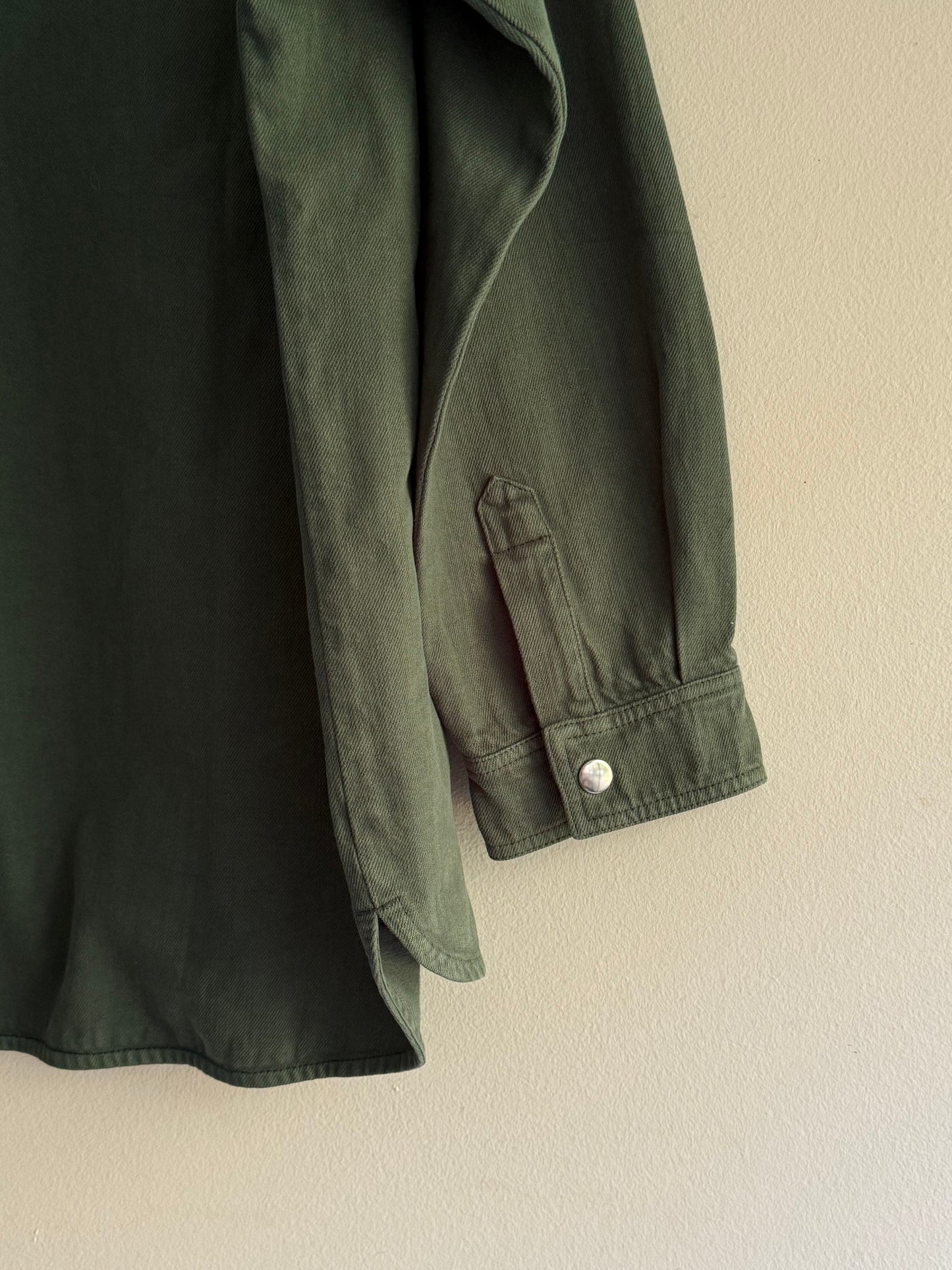 Sezane Green Denim Jacket