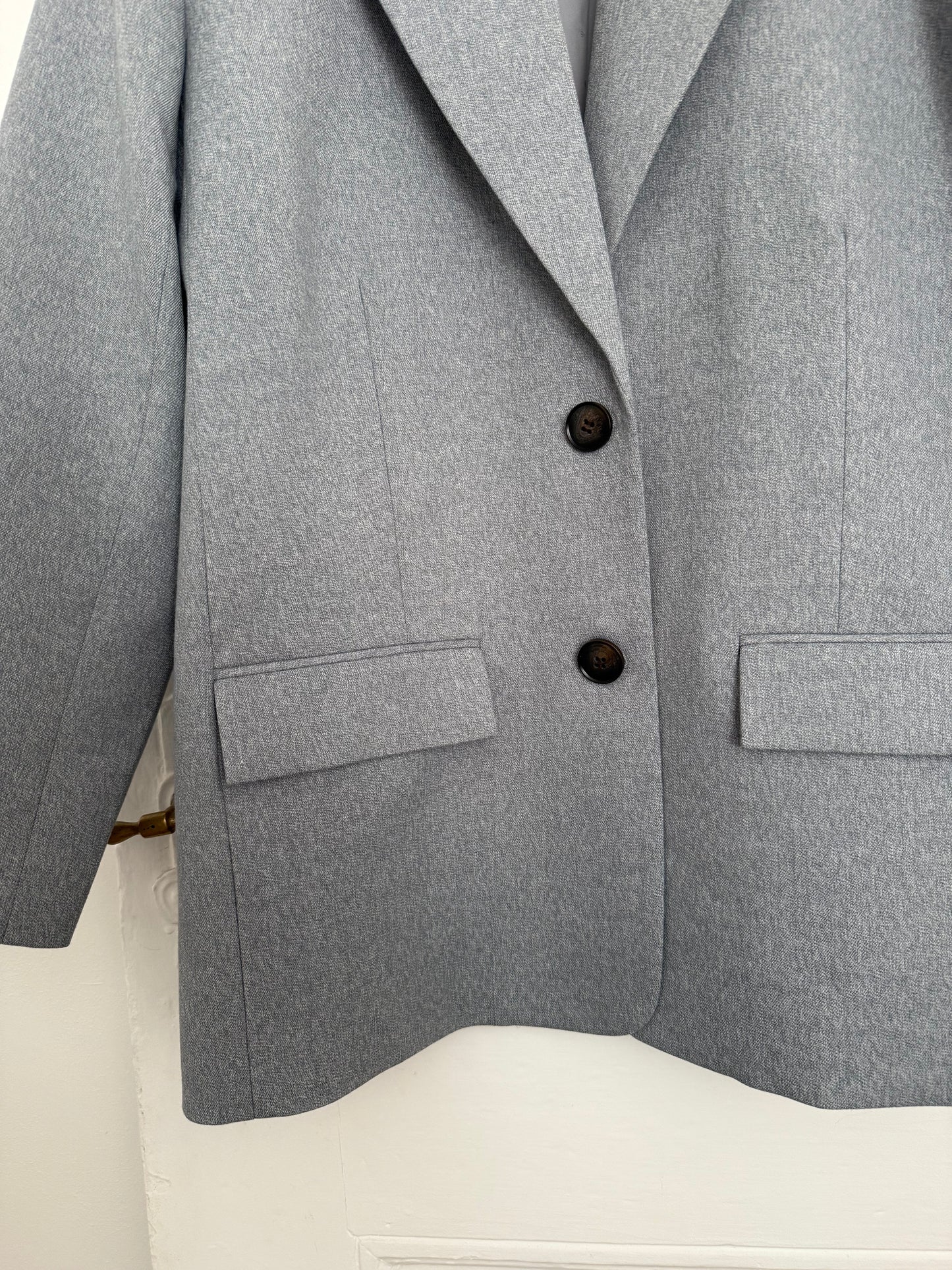 Gestuz Grey-Blue Oversized Blazer