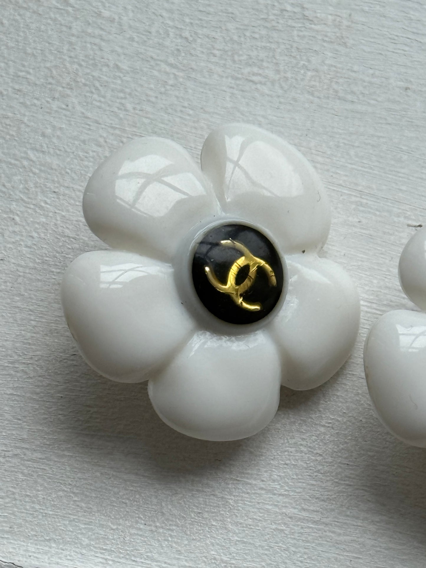 Vintage Chanel Camellia Clip Earrings