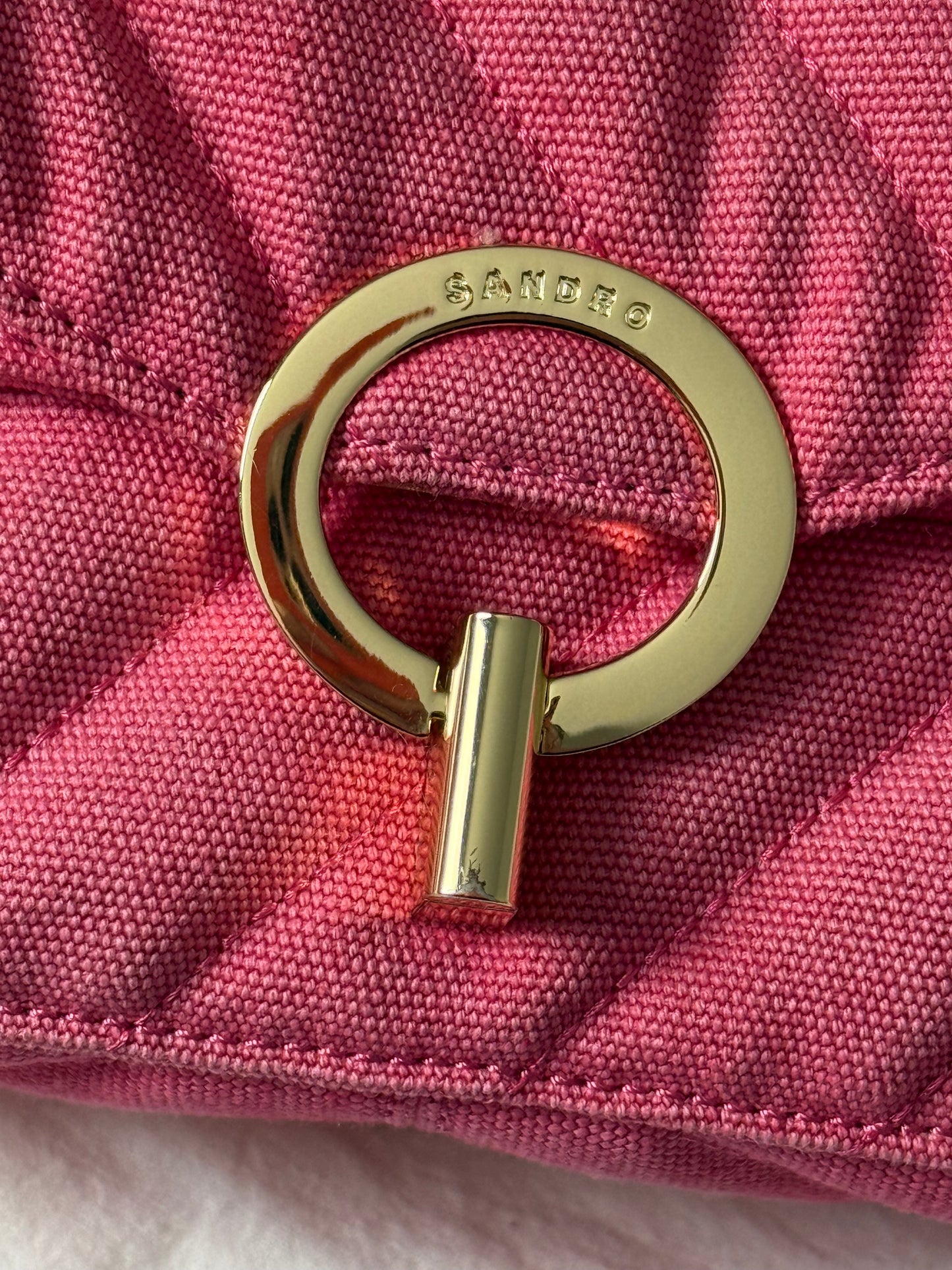 Pink Sandro Quilted Pink Shoulder Bag