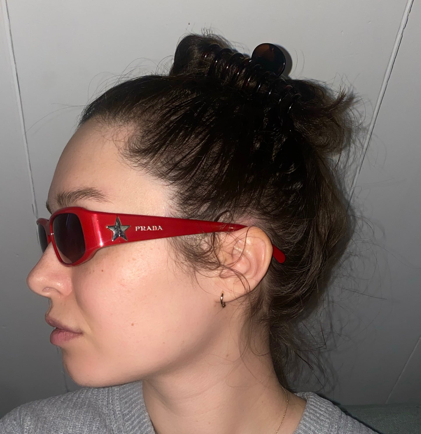 Vintage Rare Red Prada Sunglasses with Stars
