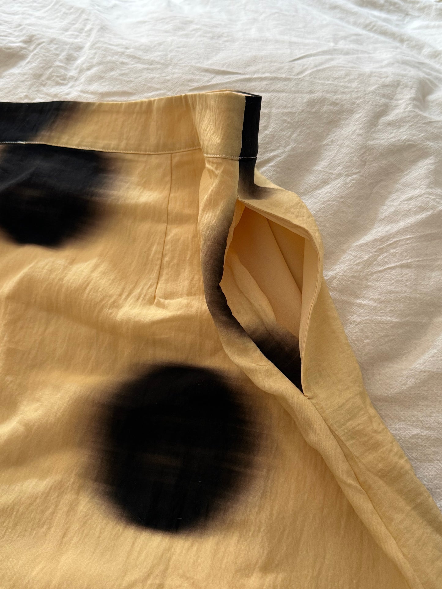 Stine Goya Polka Dot Midi Skirt in Yellow and Black