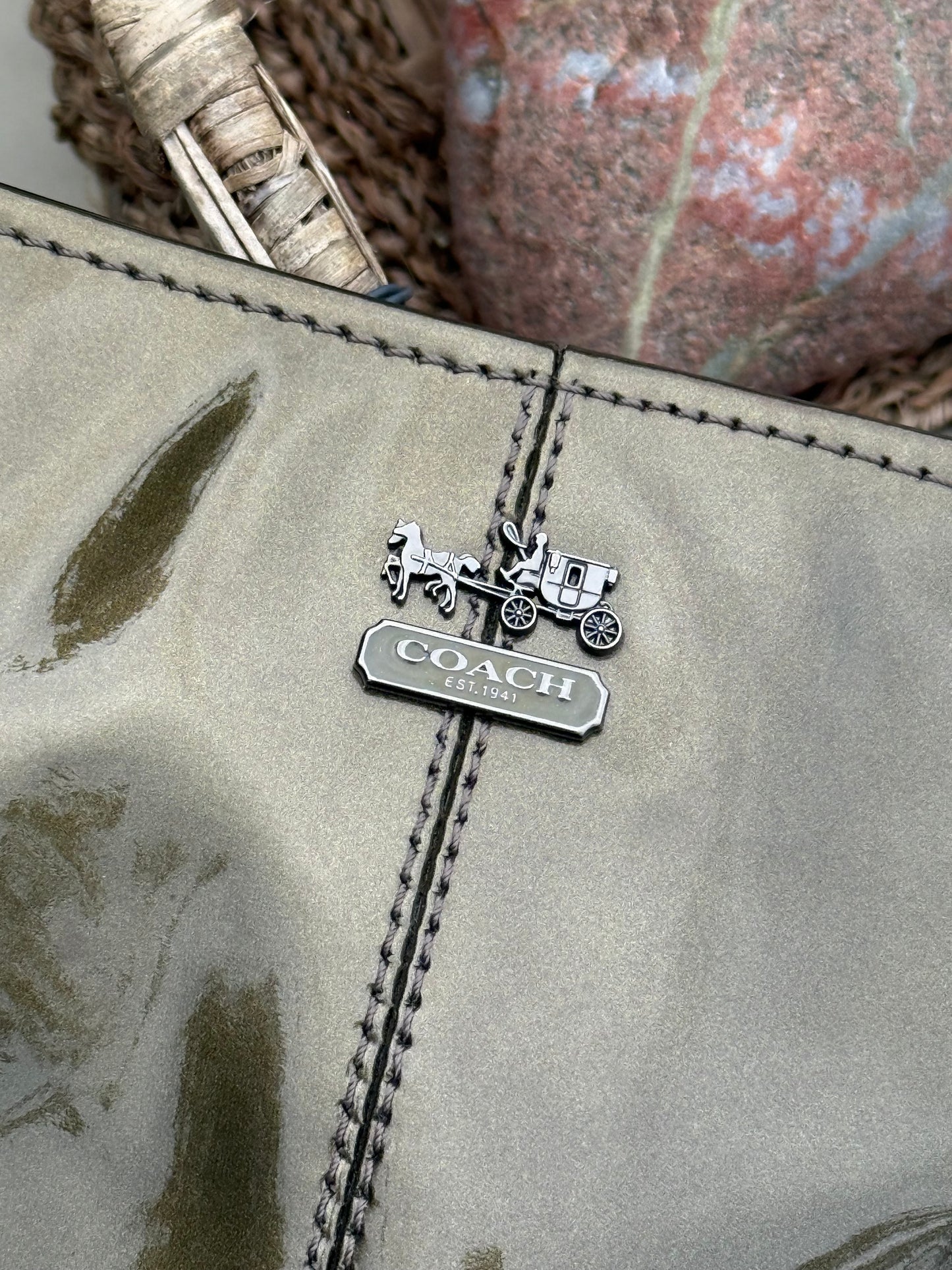 Vintage Coach Metallic Patent Leather Shoulder Bag