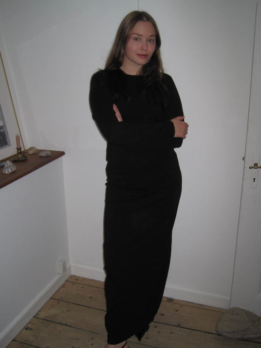 Elaine Hersby Low Cut Back Maxi Dress