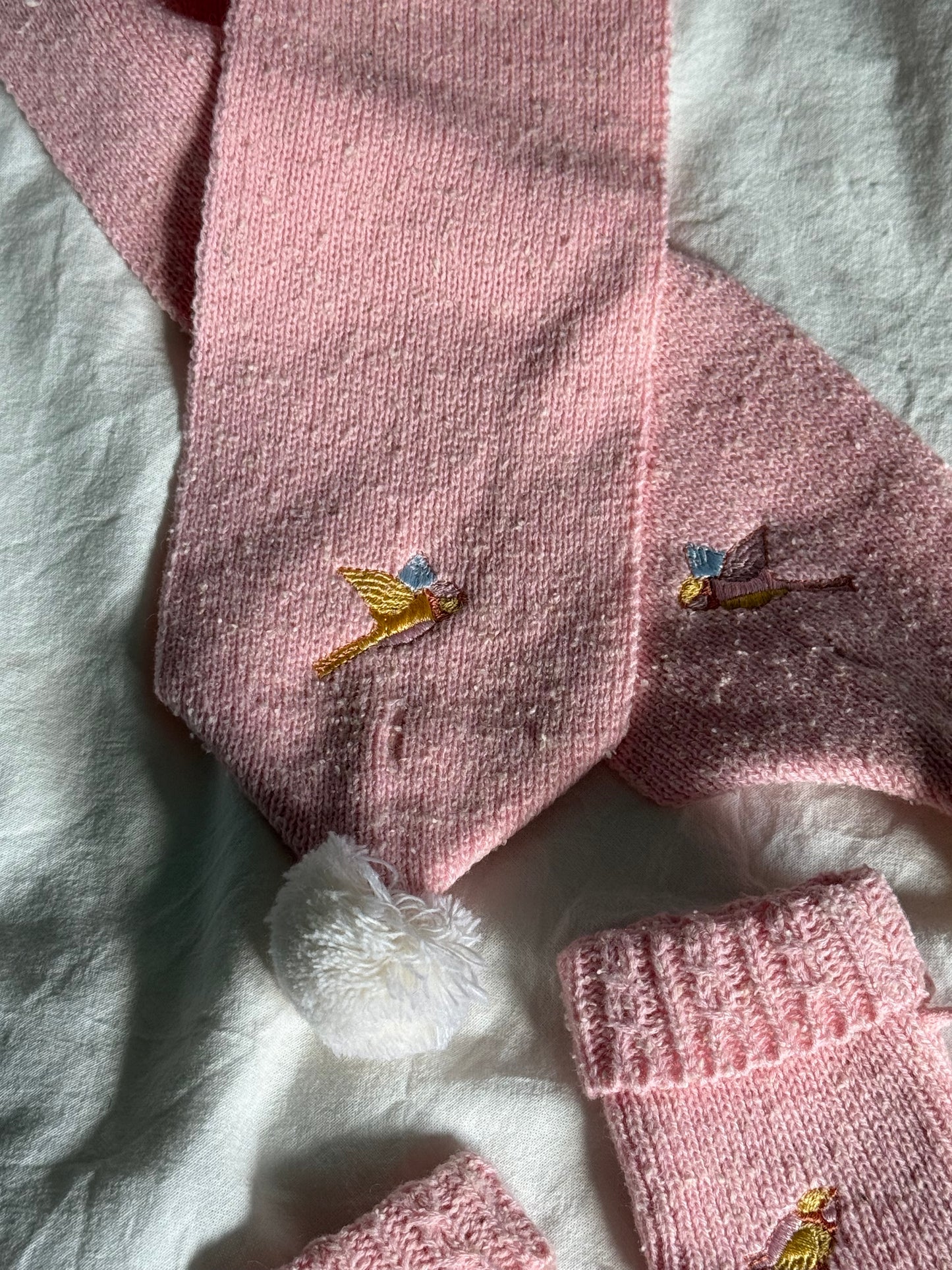 Vintage Complete Set with Knitted Trousers and Jumper + Gloves and Scarf