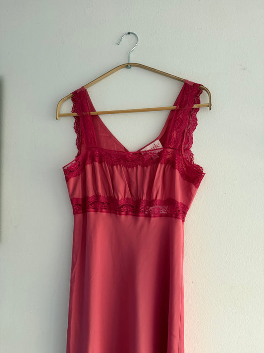 Rouje Pink Maxi Dress with Lace