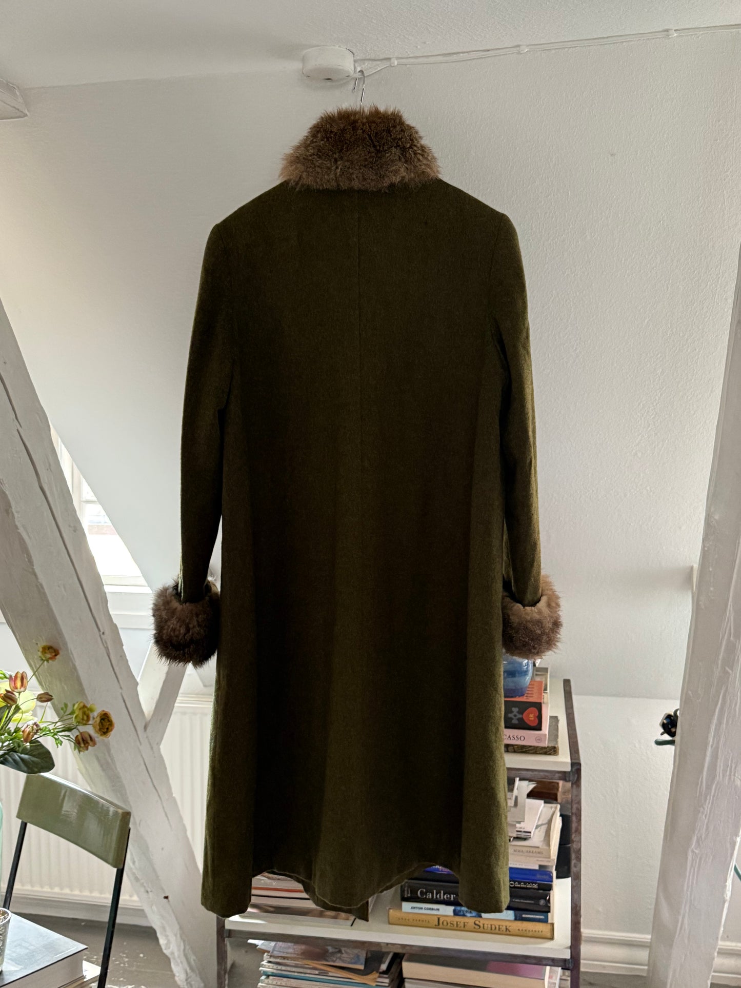 Vintage Rare Louis Geraud Wool Coat with Fur Details