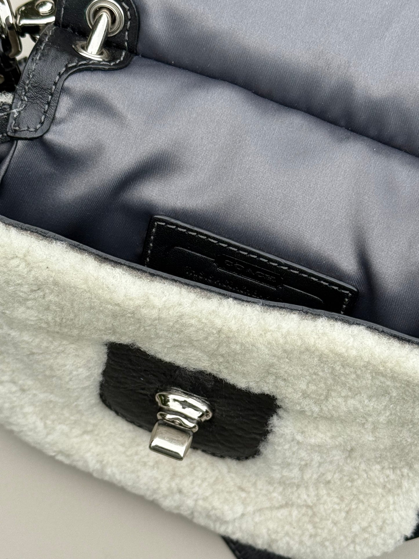 Coach Shearling & Leather Crossbody Bag