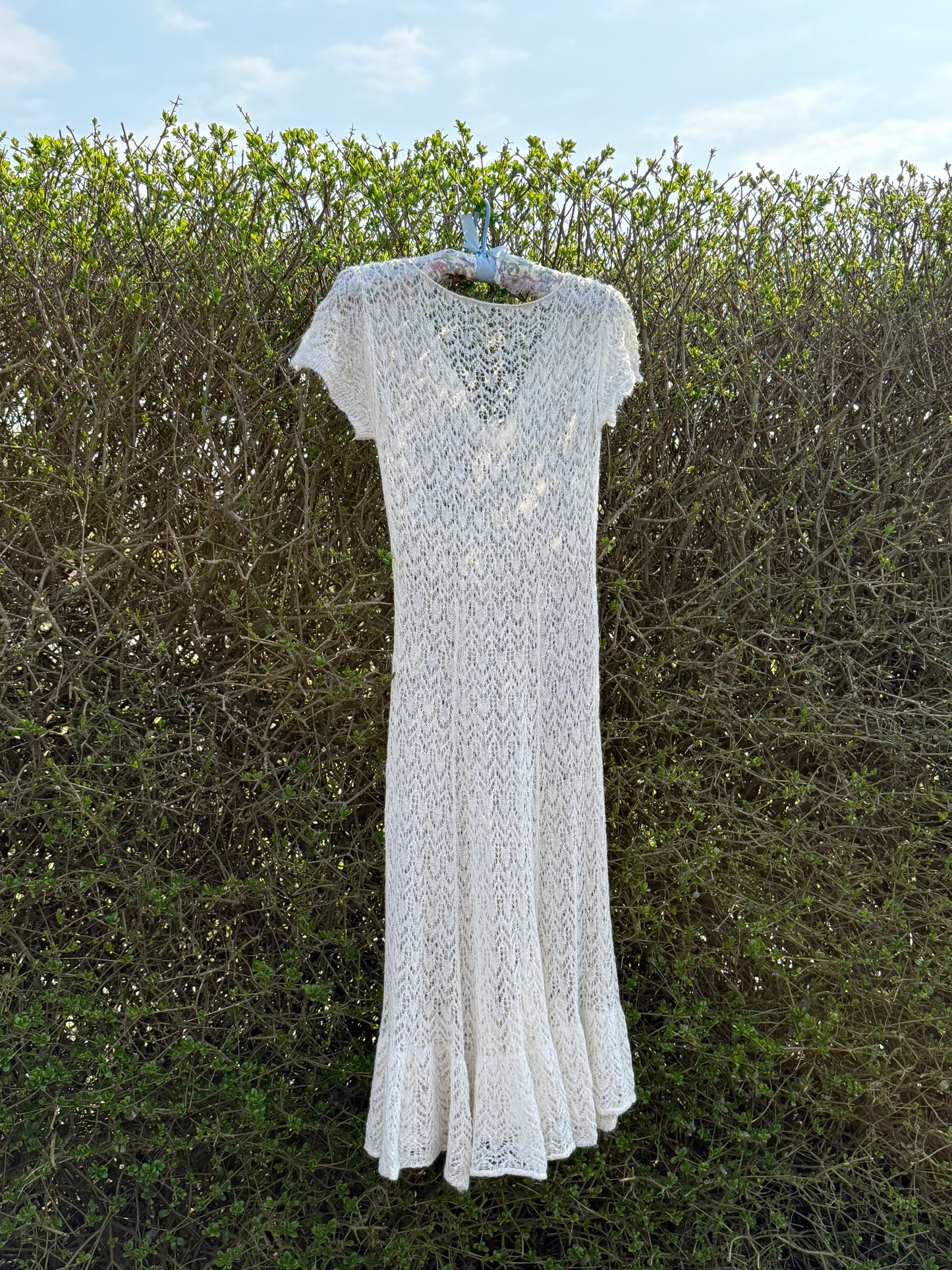 Romantic Vintage Crochet Knitted Dress