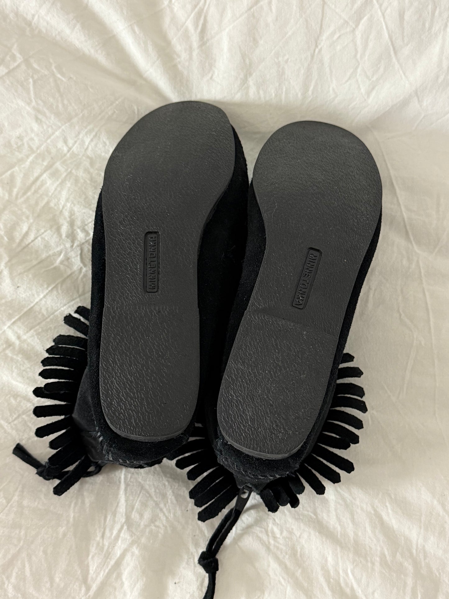 Minnetonka Fringe Moccasin Ankle Boots