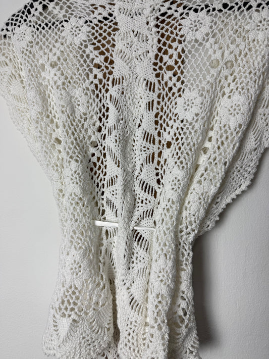 Vintage Crochet Top with Tie Waist