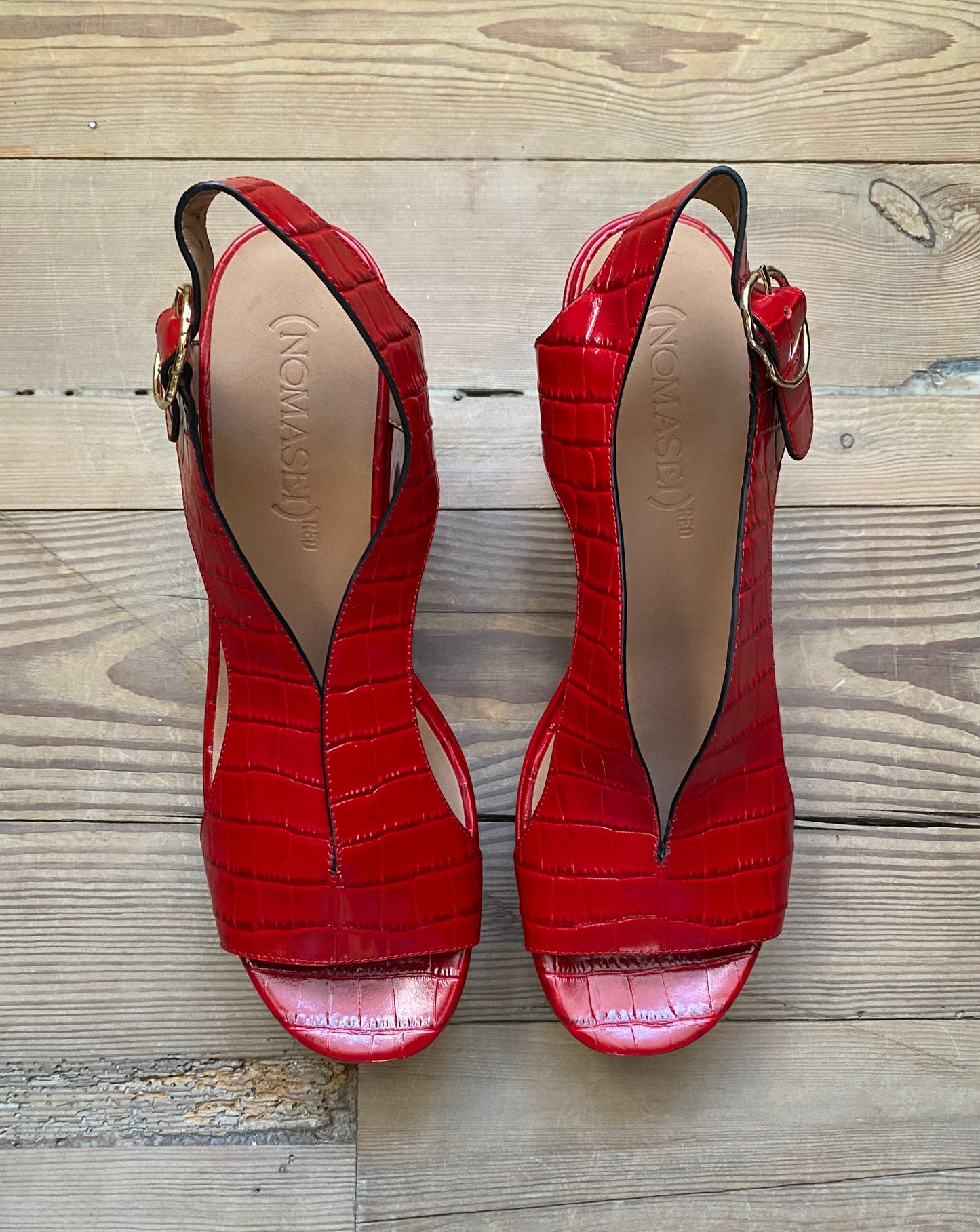 Embossed Leather Sling back Sandals