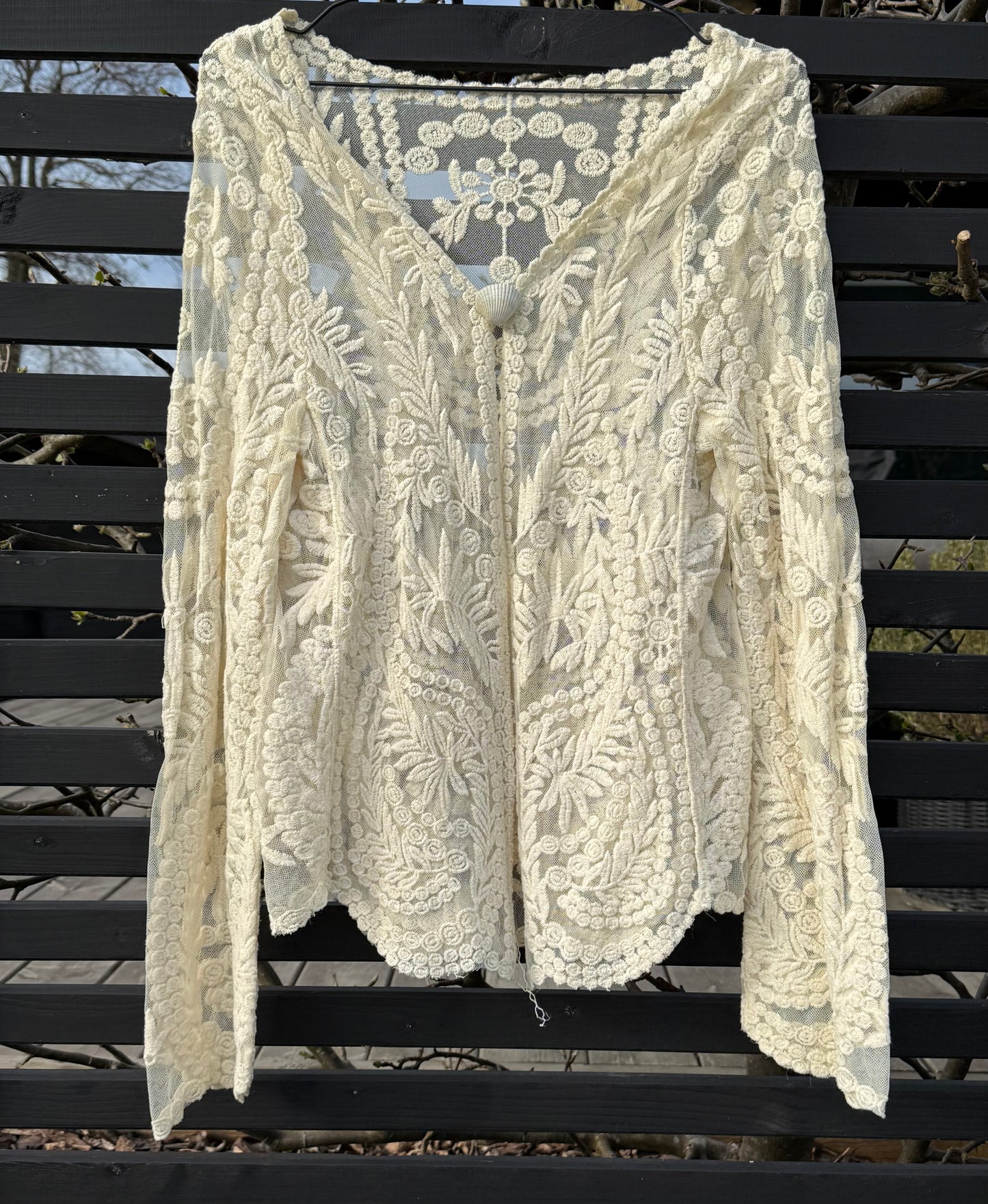Vintage Lace Cardigan with Embroidered Details