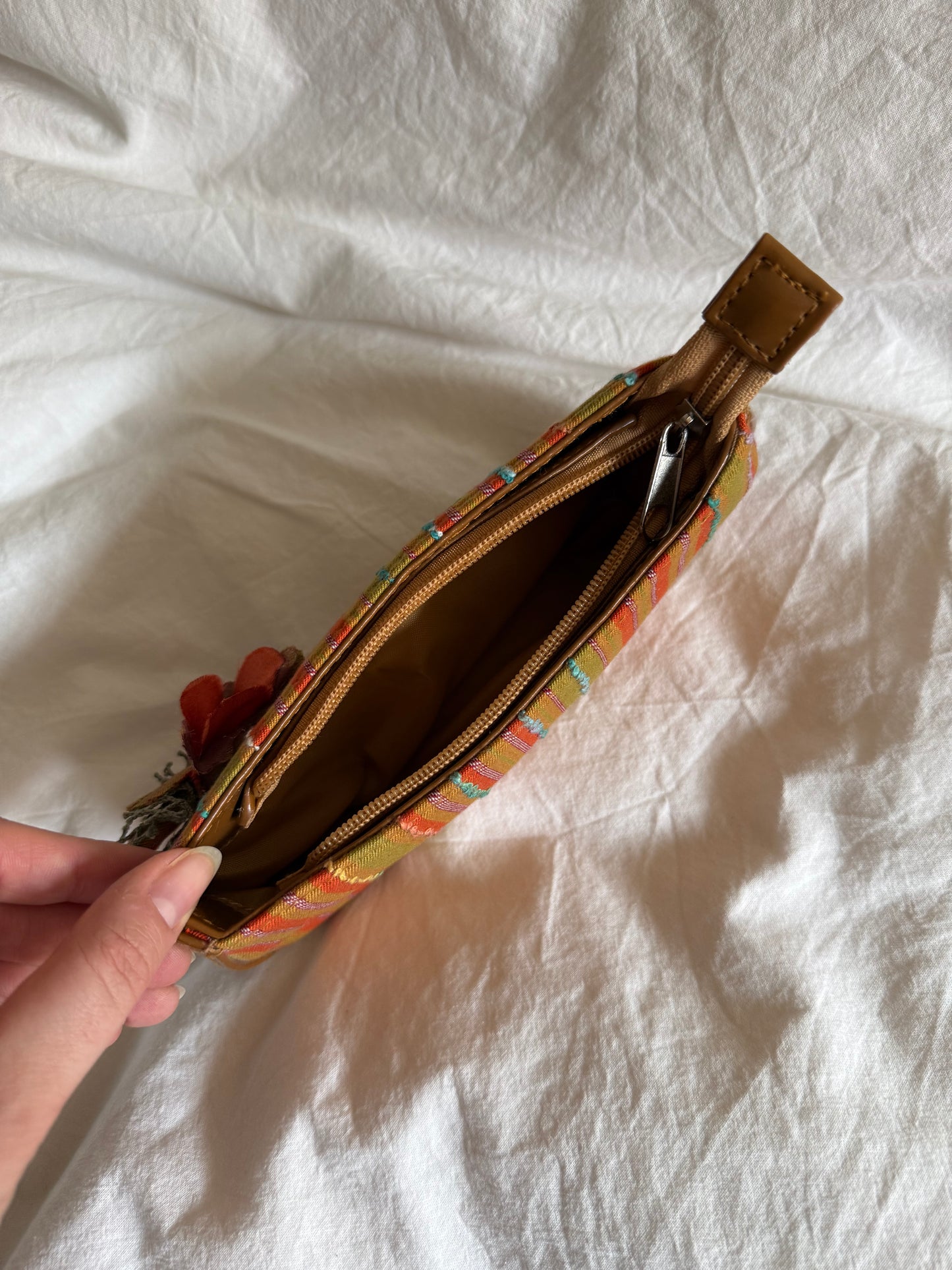 Vintage Bag and Matching Wallet with Flower Attachment