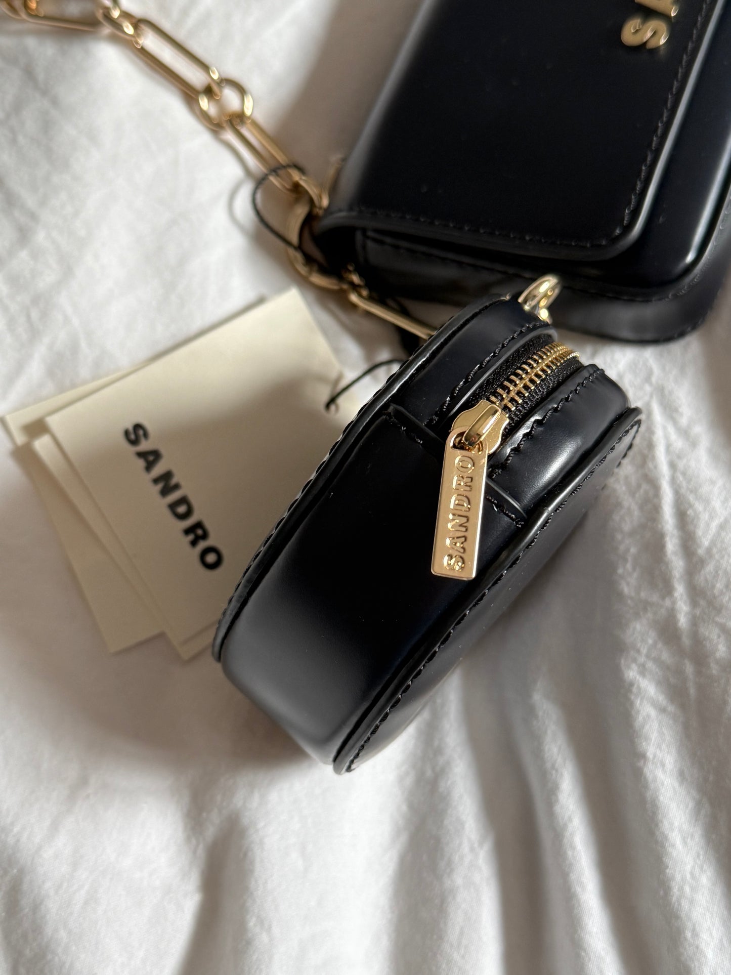 Sandro City Leather Shoulder Bag
