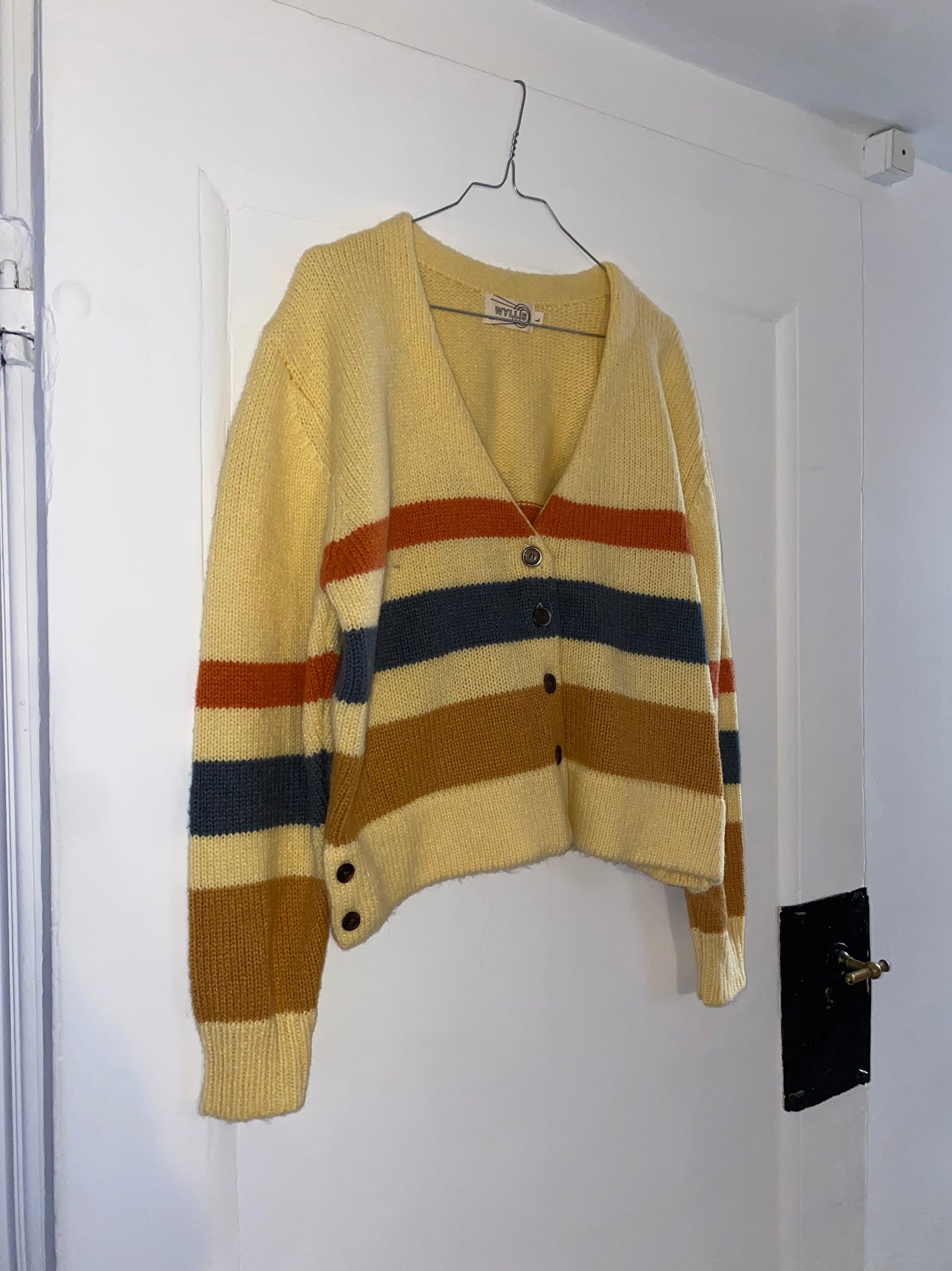 Cardigan With V Neck And Stripes