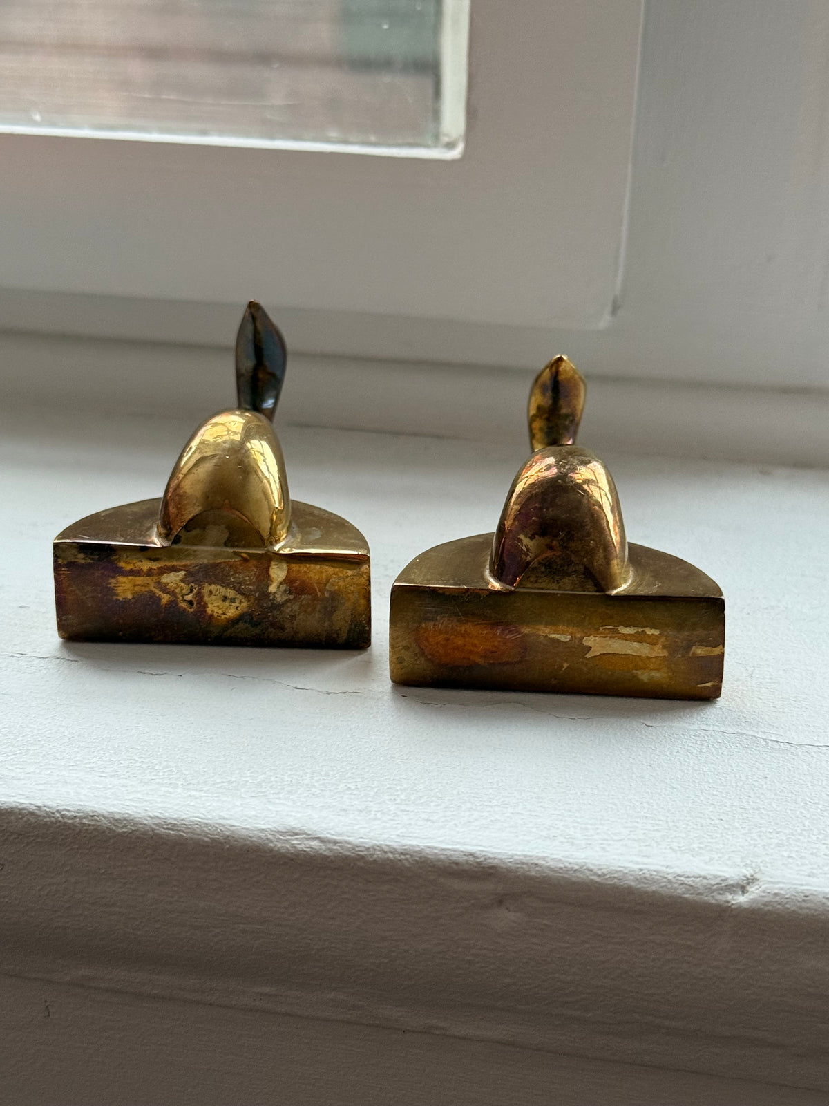 Vintage Brass Swan Cocktail Pick Holders Set of 2