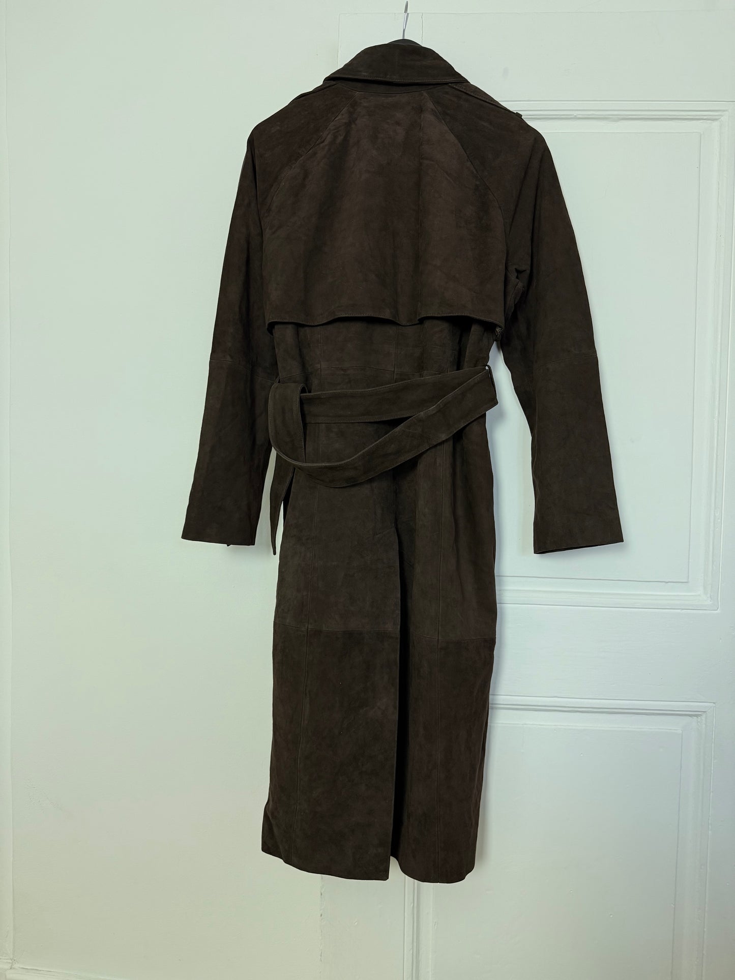 Donna Karan Suede Trenchcoat in Brown