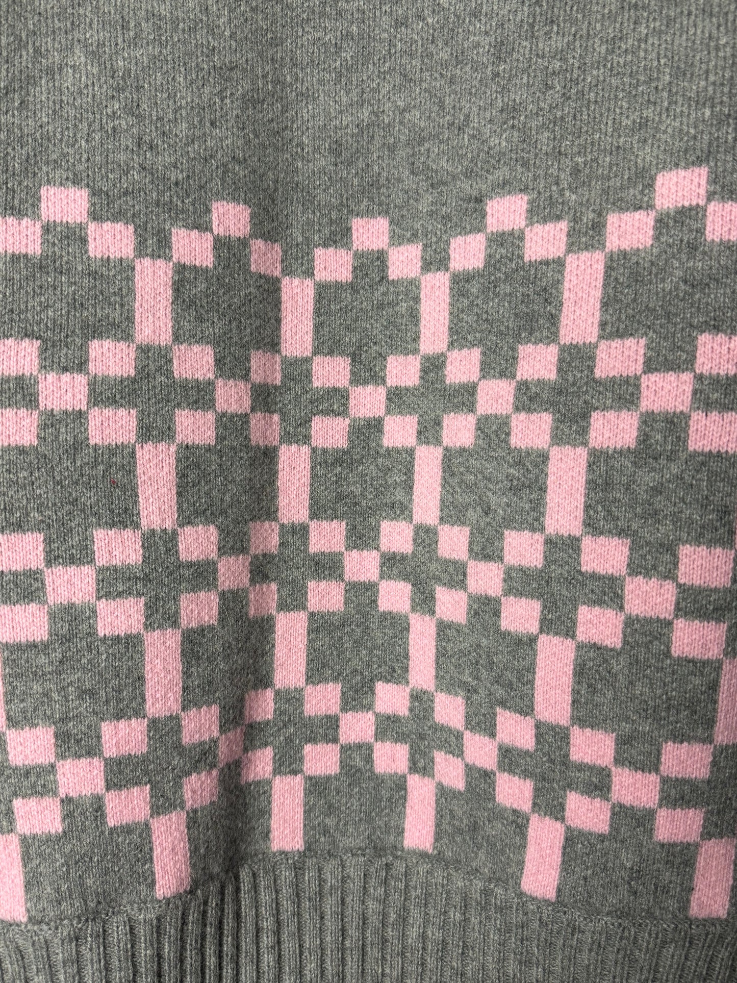 Stine Goya Lambswool Grey and Pink Bomber Jacket