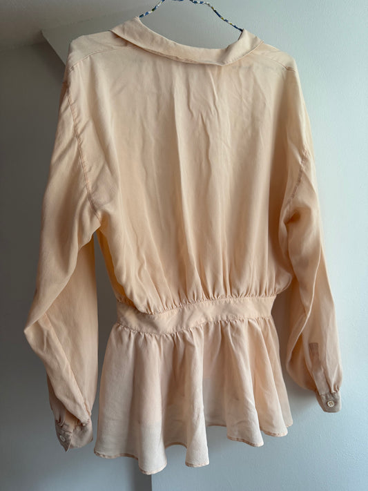 Vintage Button-Up Silk Blouse